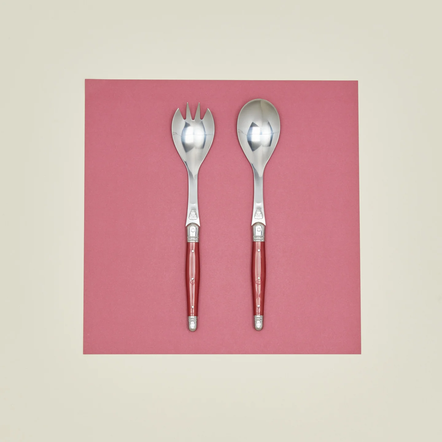 Jean Dubost Salad Servers - Red