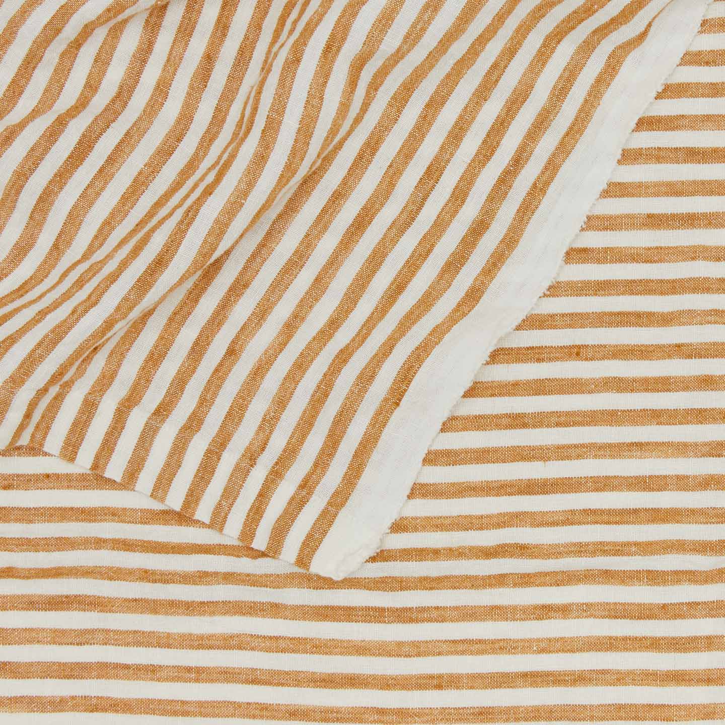 Leon Striped Linen Tablecloth - Yellow - Image 4