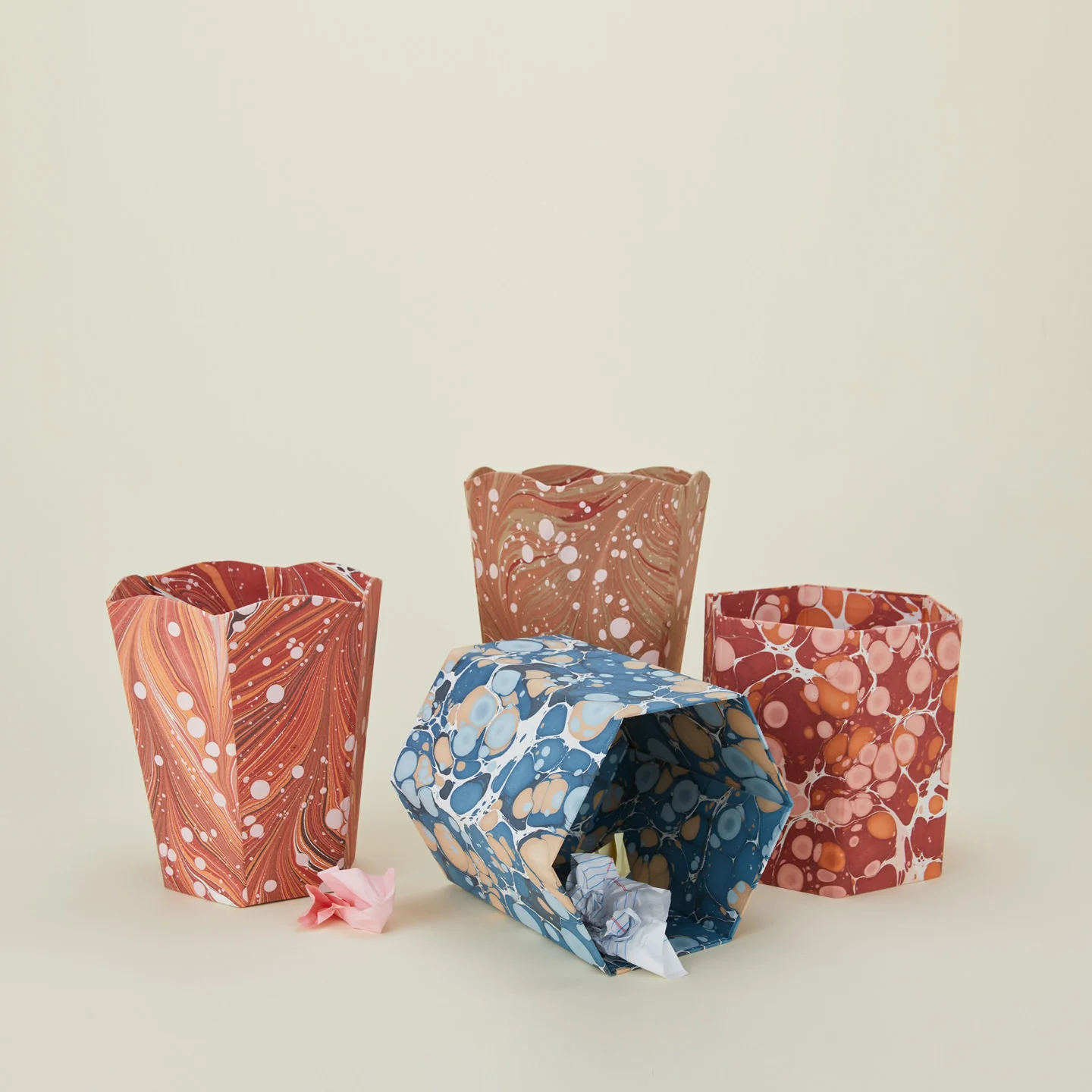 Marbleized Hexagon Wastebasket - Cool Marble - Image 5
