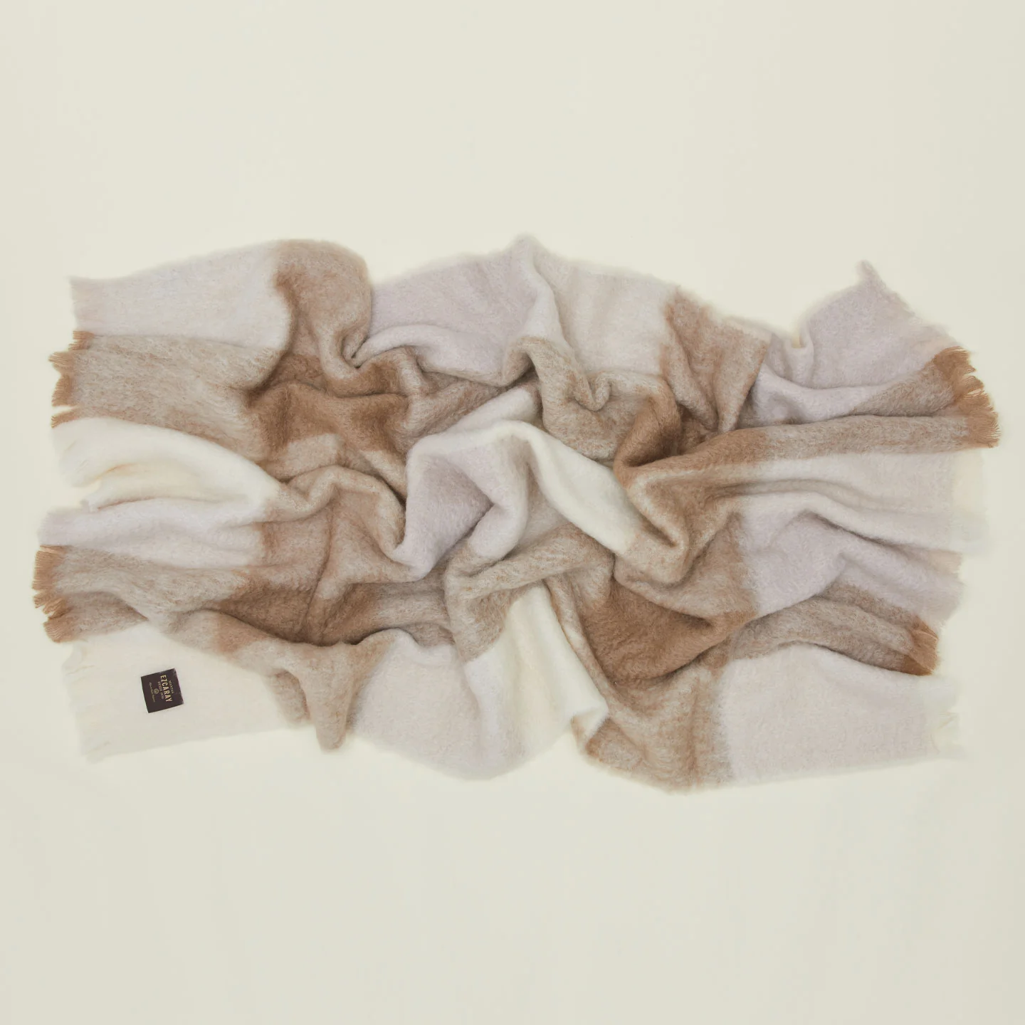 Plaid Mohair Throw - Neutral Plaid - Image 2