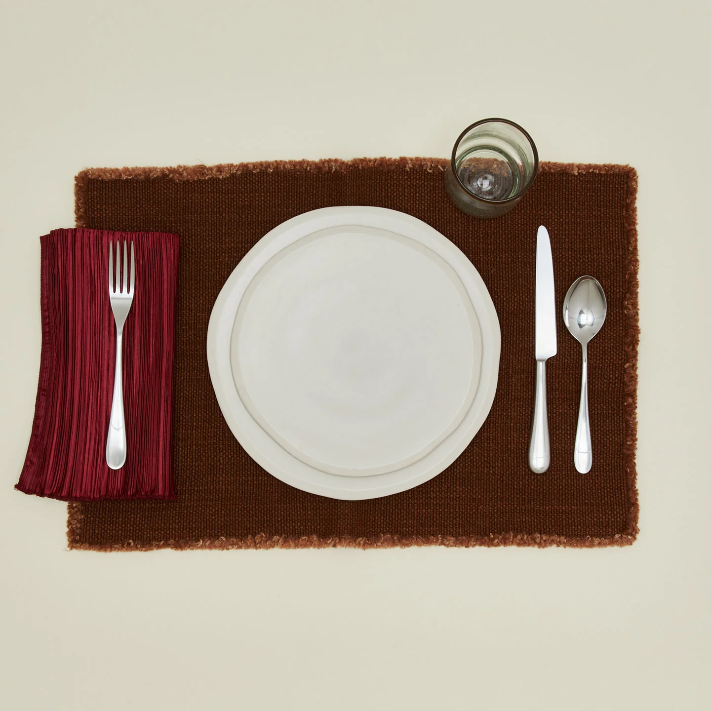 Pleated Napkin, Set of 2 - Red - Image 2