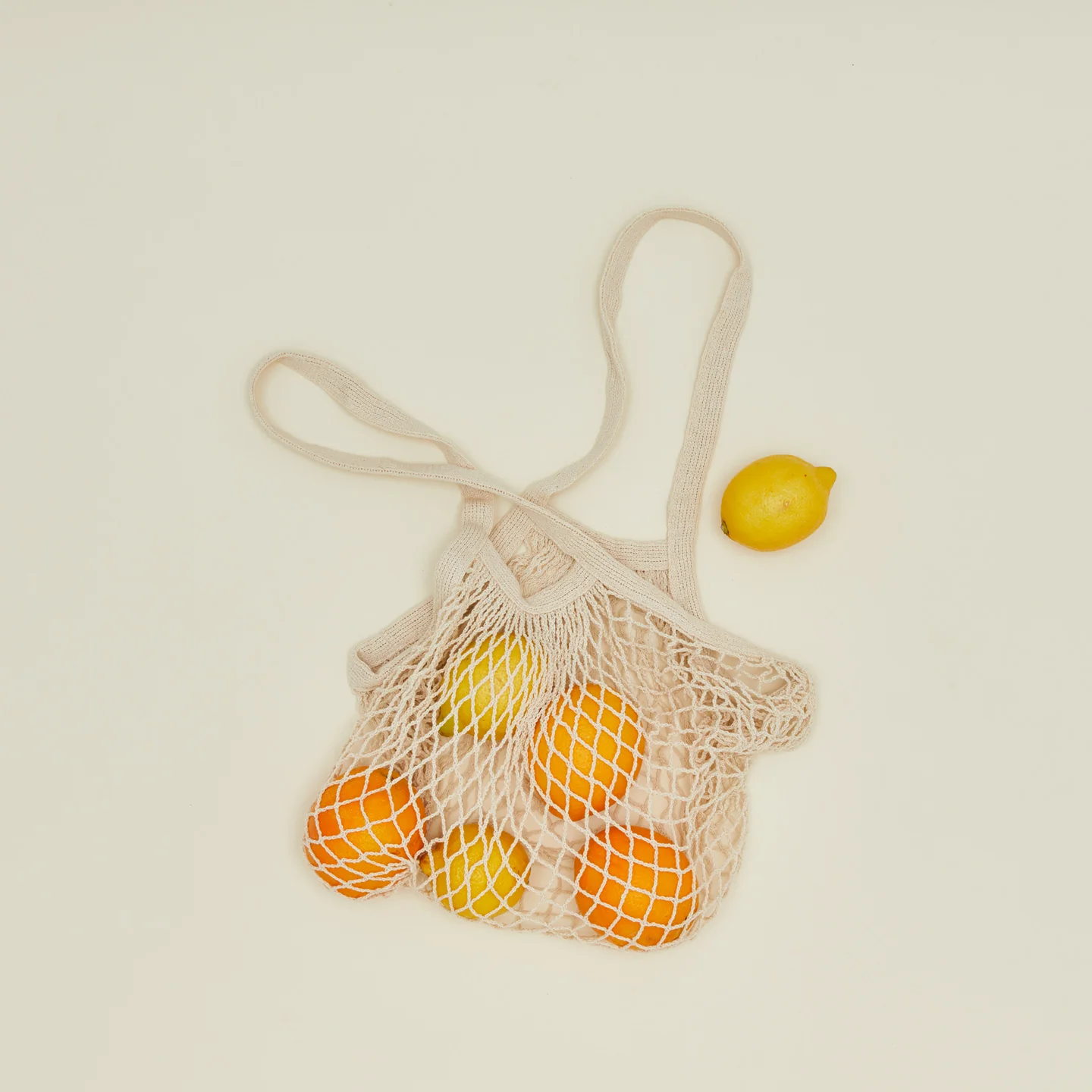 Reusable Mesh Cotton Grocery Bag - Natural - Image 2