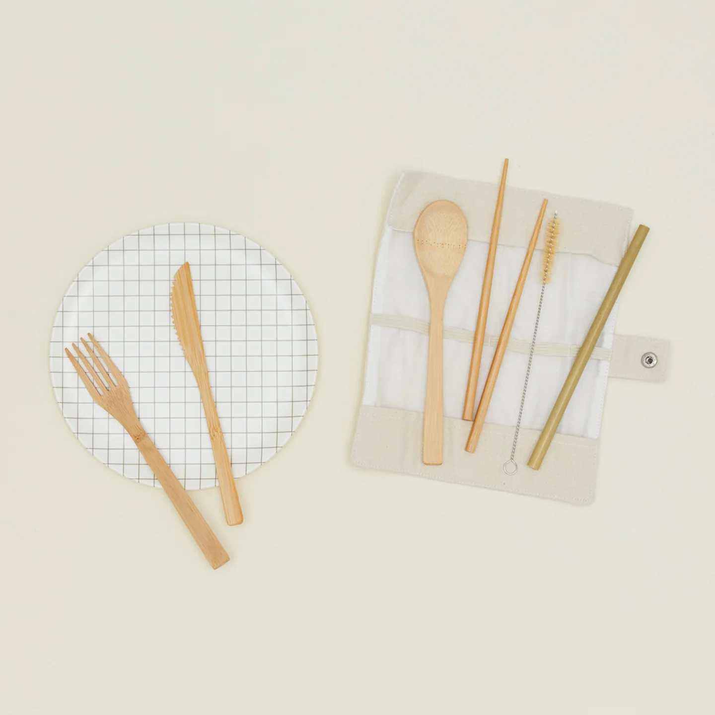 Reuseable Bamboo Cutlery Set - Image 3