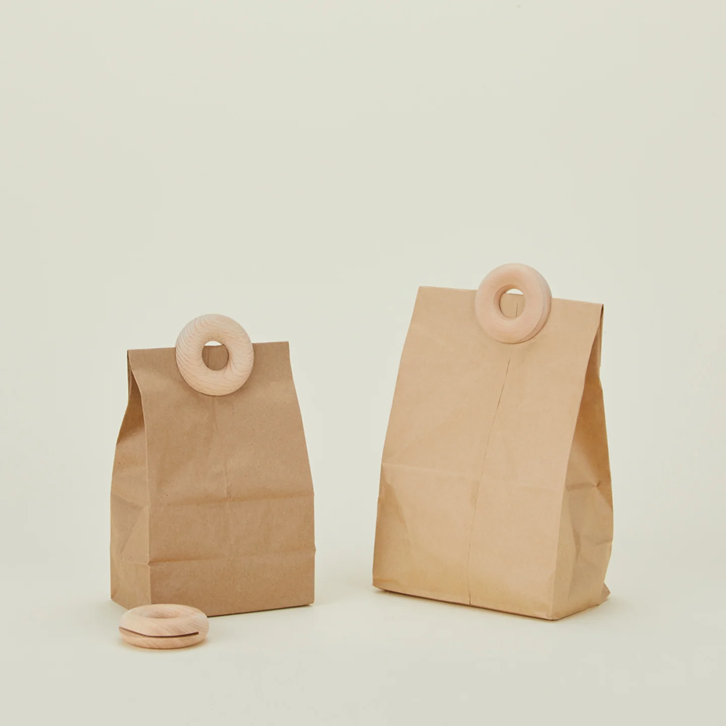 Round Wooden Bag Clips, Set of 3 - Image 2