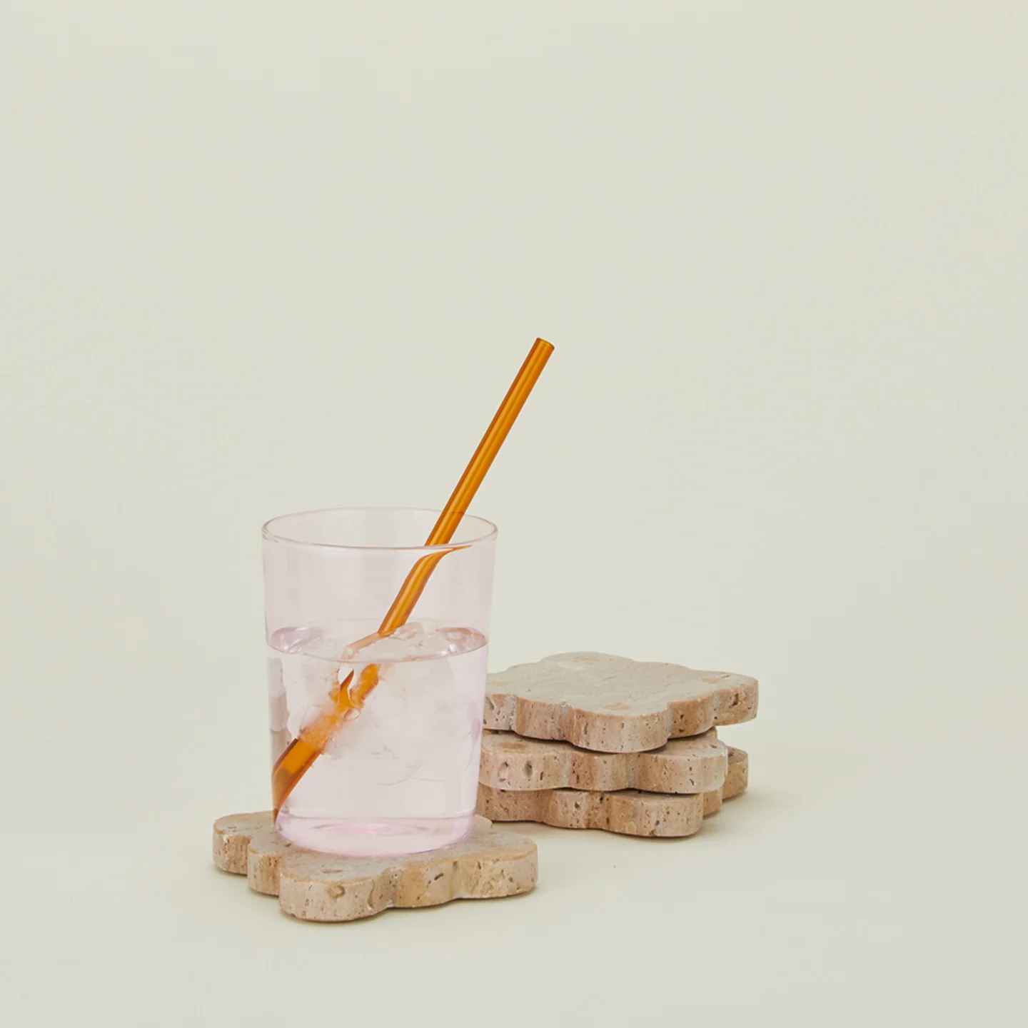 Scalloped Edge Travertine Coasters, Set of 4 - Image 3