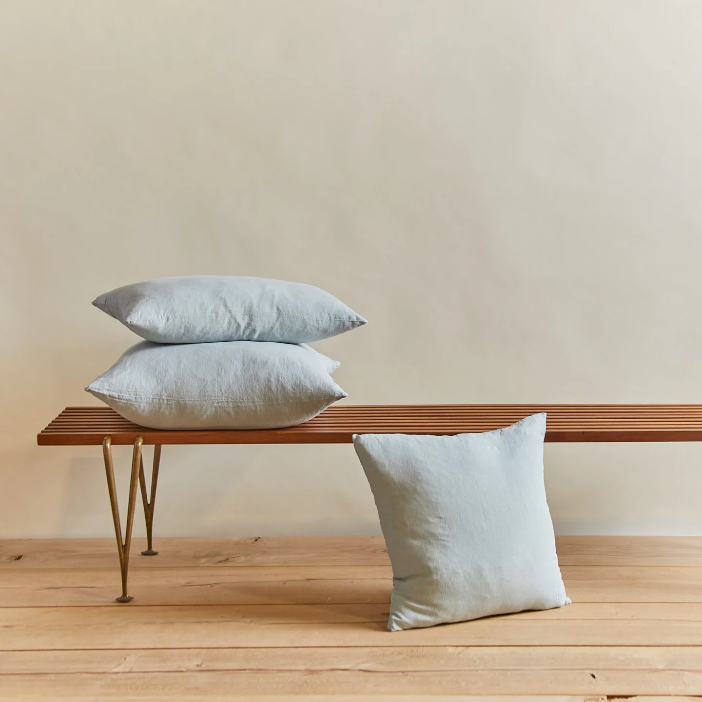 Simple Linen 18x18 Pillow - Sky - Image 5