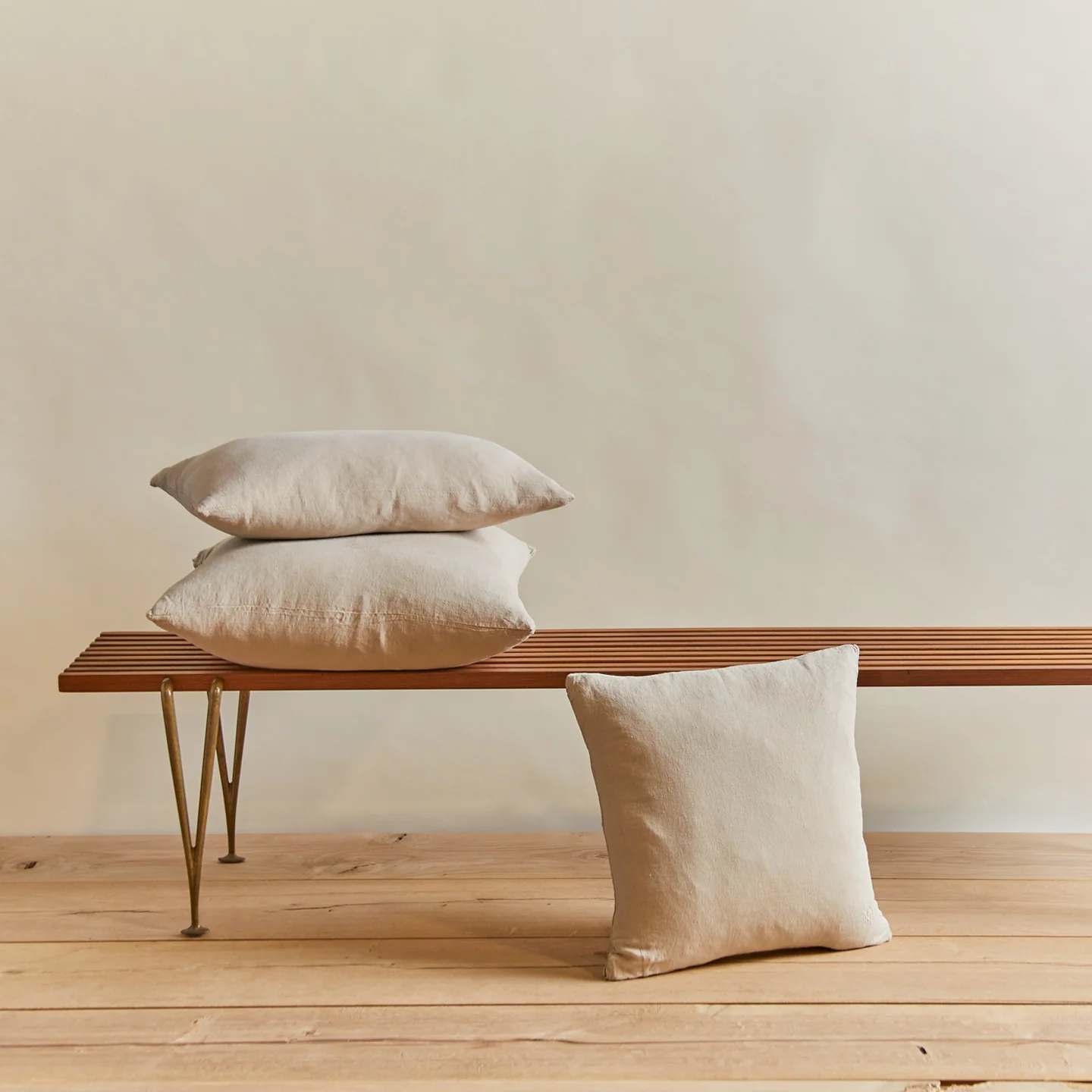Simple Linen 22x22 Pillow - Flax - Image 5
