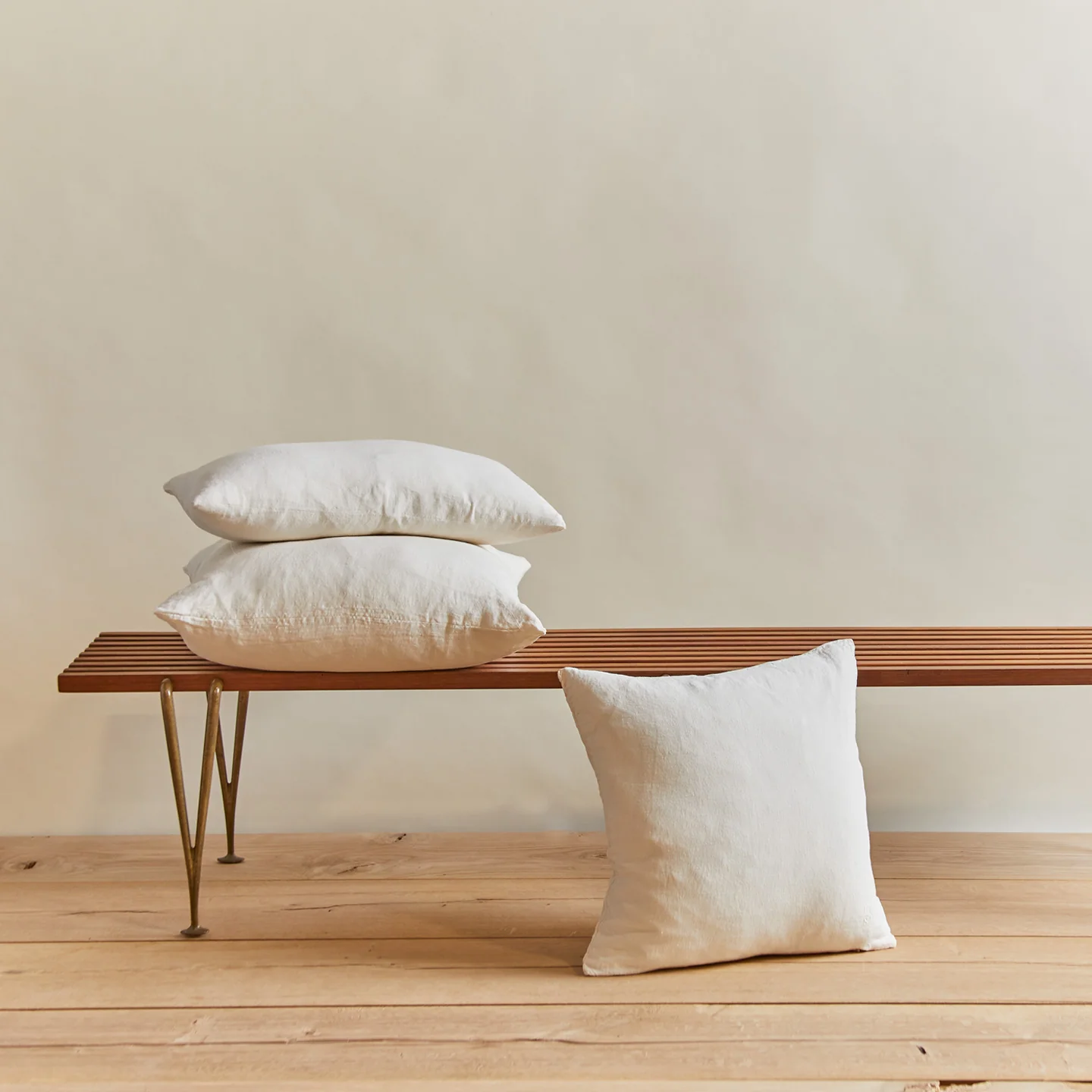 Simple Linen 22x22 Pillow - Ivory - Image 5