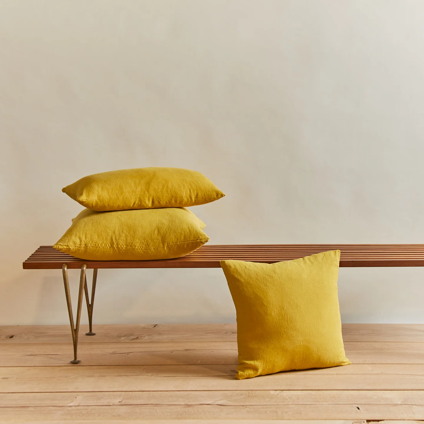Simple Linen 22x22 Pillow - Mustard - Image 5