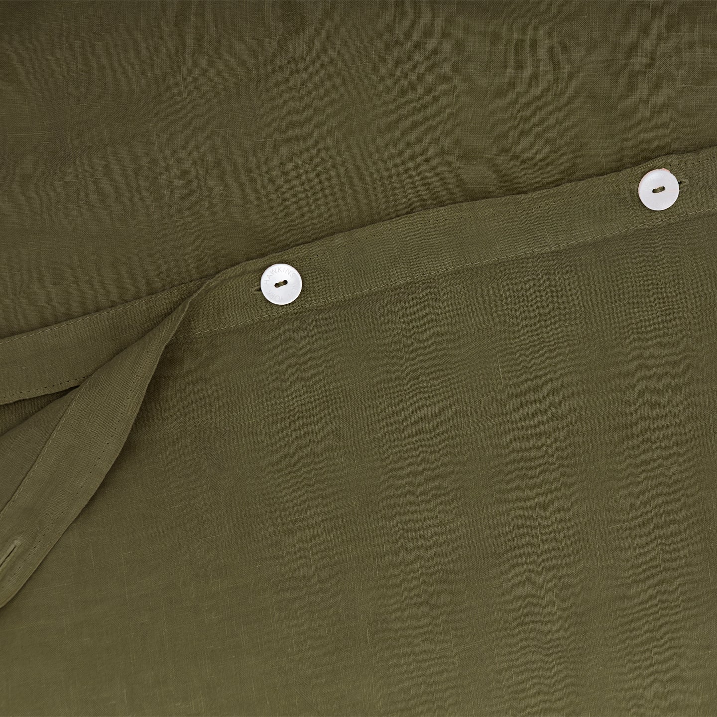 Simple Linen Duvet - Olive - Image 3