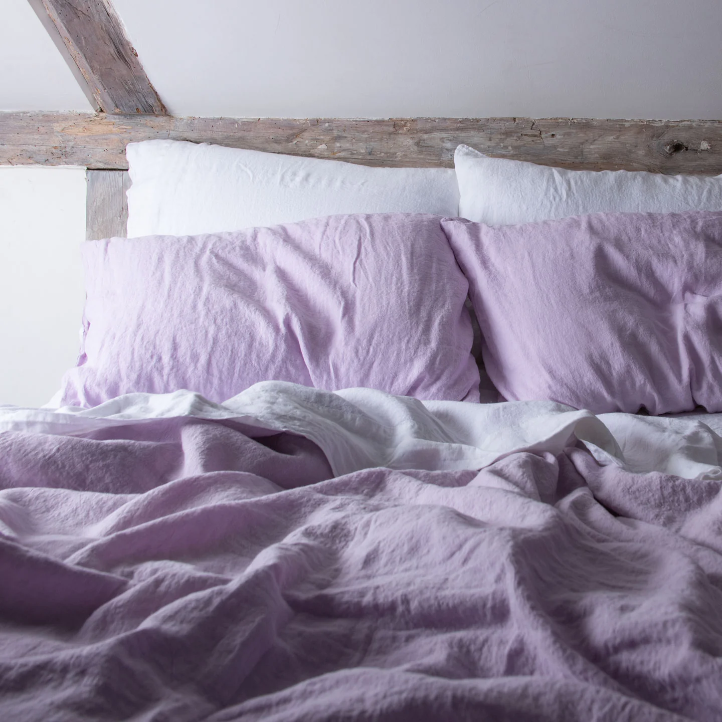 Simple Linen Fitted Sheet - Lilac - Image 3