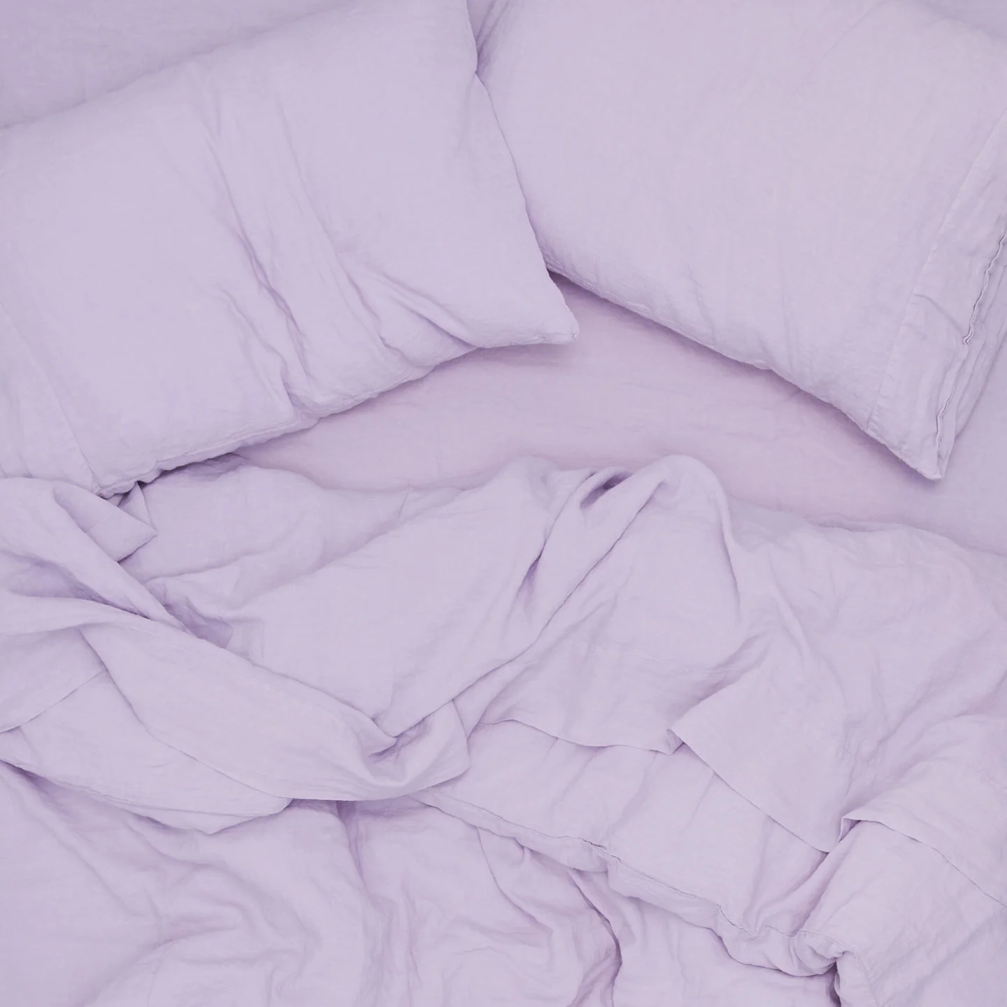 Simple Linen Fitted Sheet - Lilac - Image 5