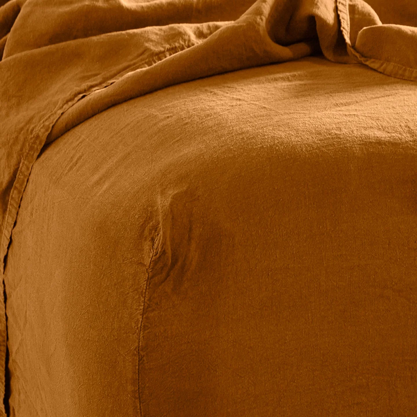 Simple Linen Fitted Sheet - Terracotta - Image 6