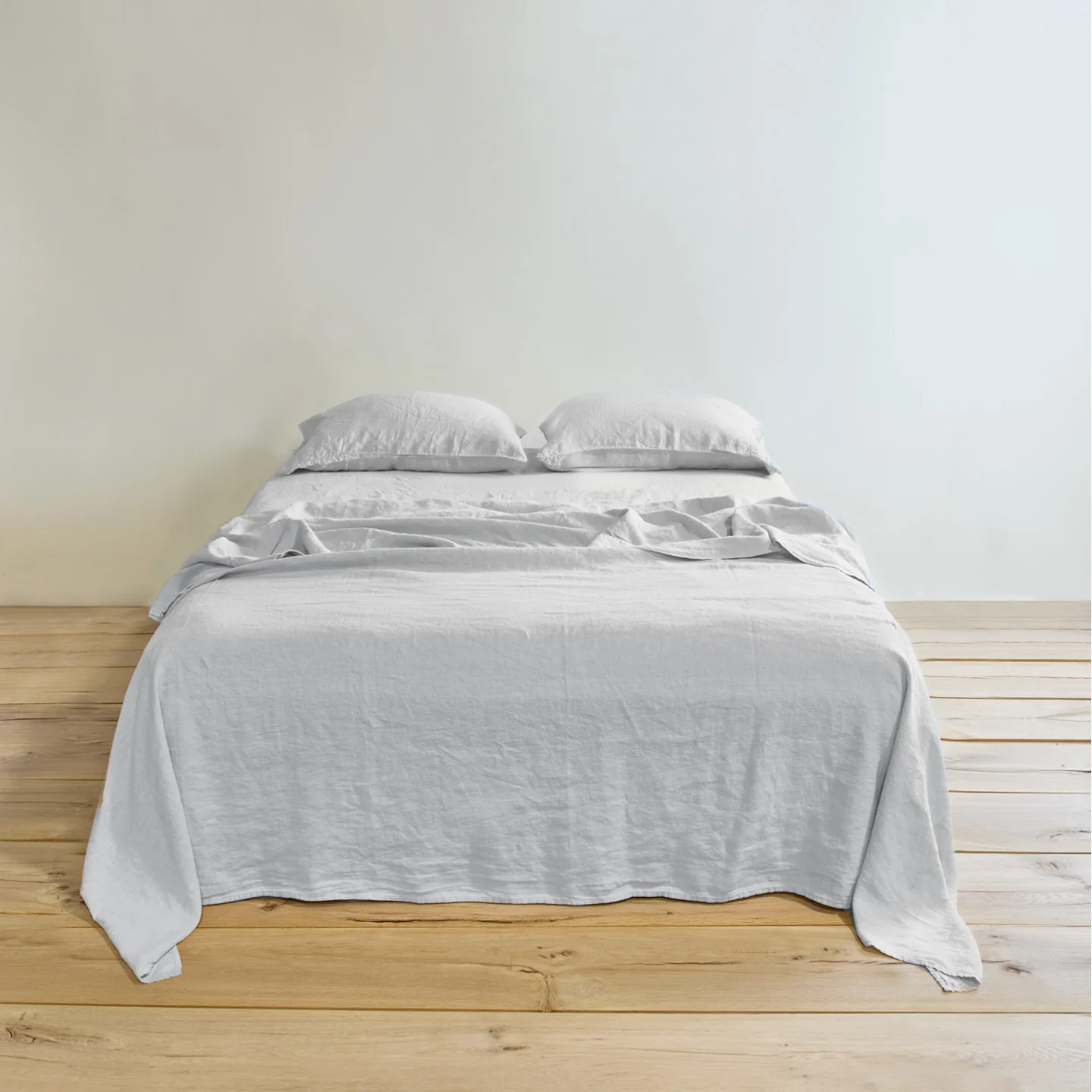 Simple Linen Flat Sheet - Light Grey - Image 2