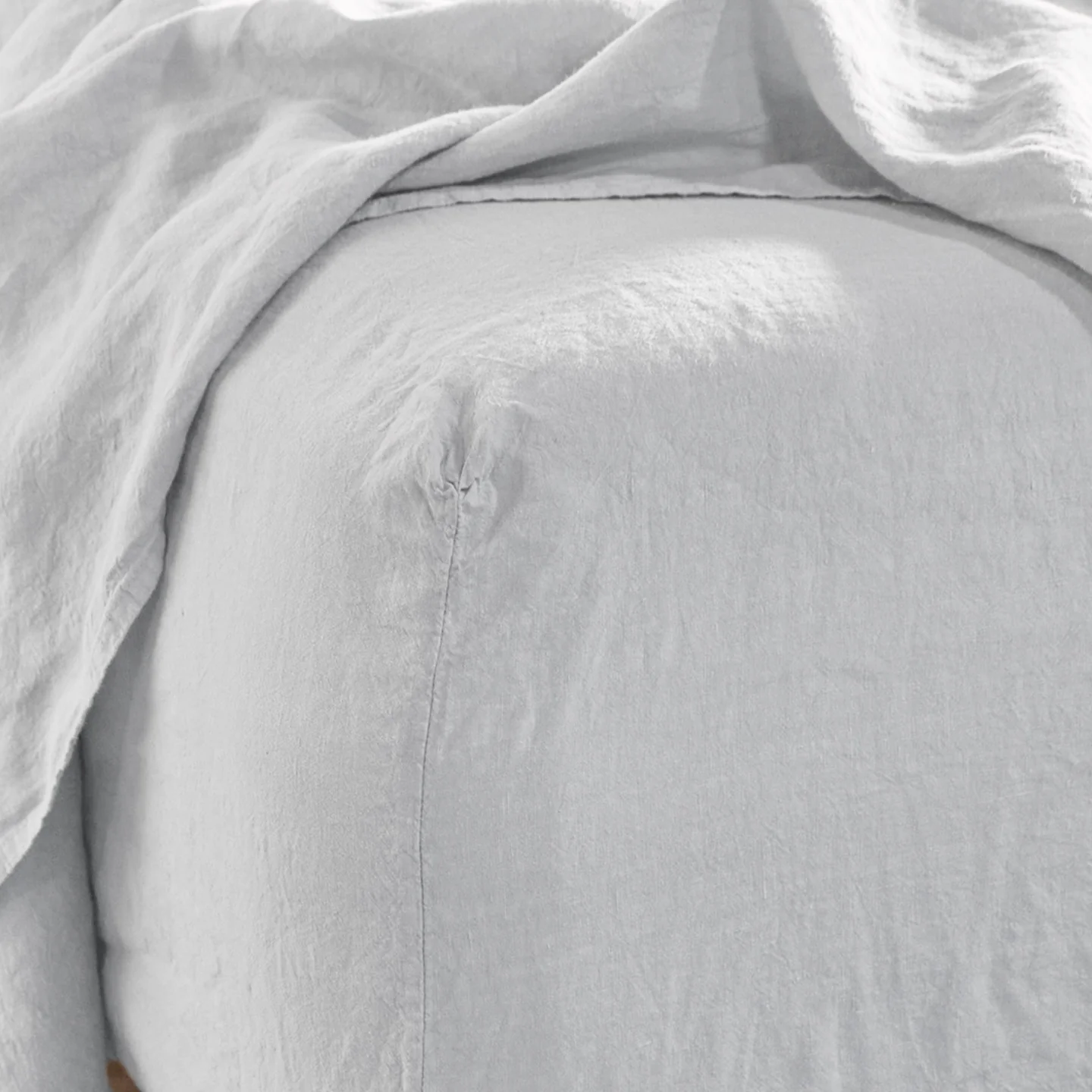 Simple Linen Flat Sheet - Light Grey - Image 6