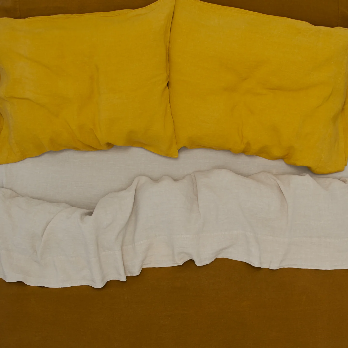 Simple Linen Flat Sheet - Mustard - Image 5