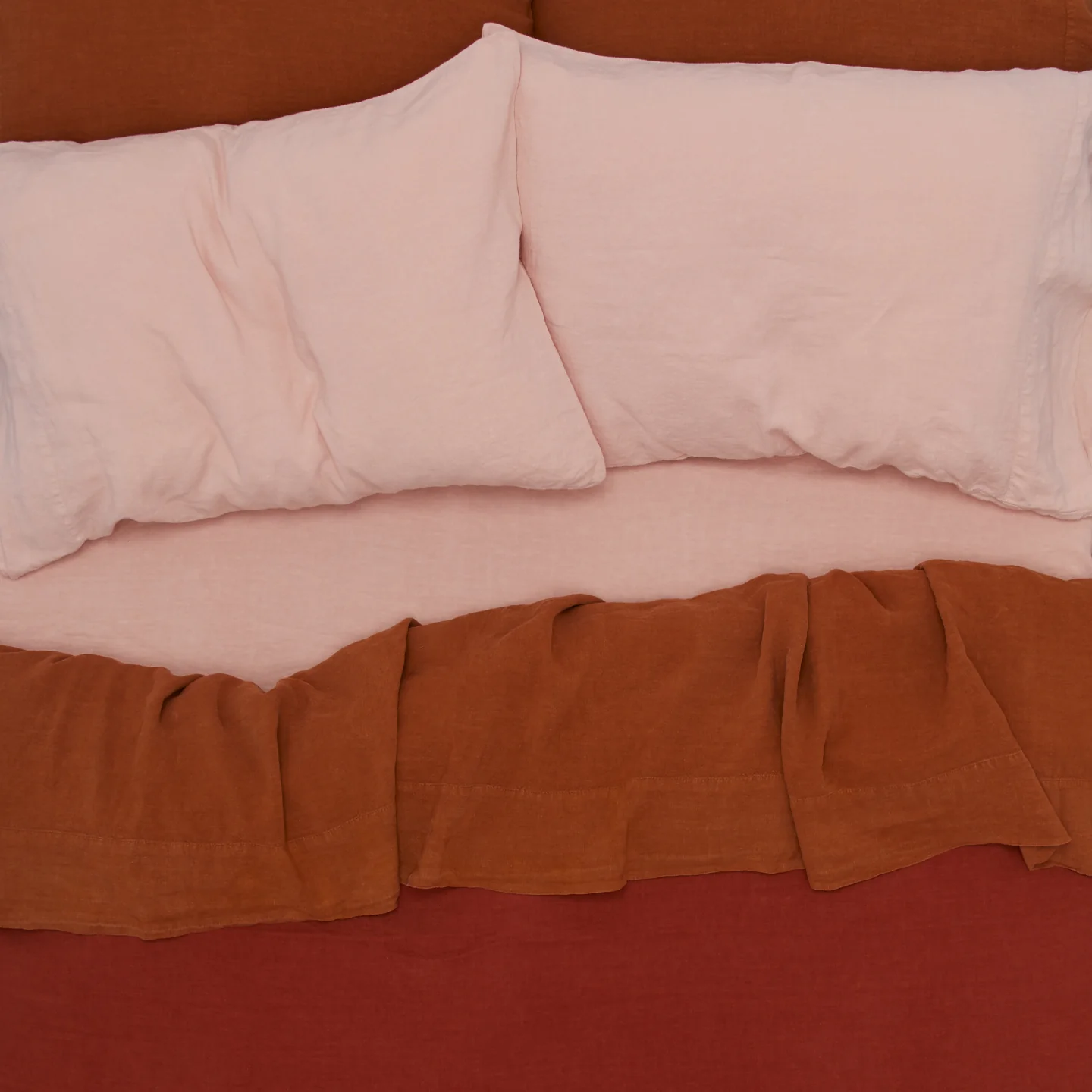 Simple Linen Flat Sheet - Terracotta - Image 3