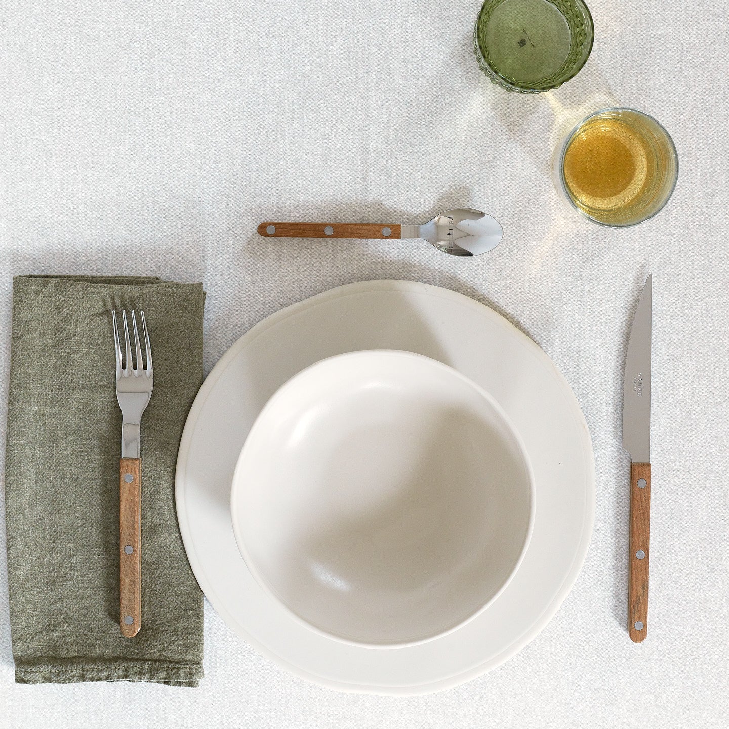 Simple Linen Napkin - Olive - Image 4