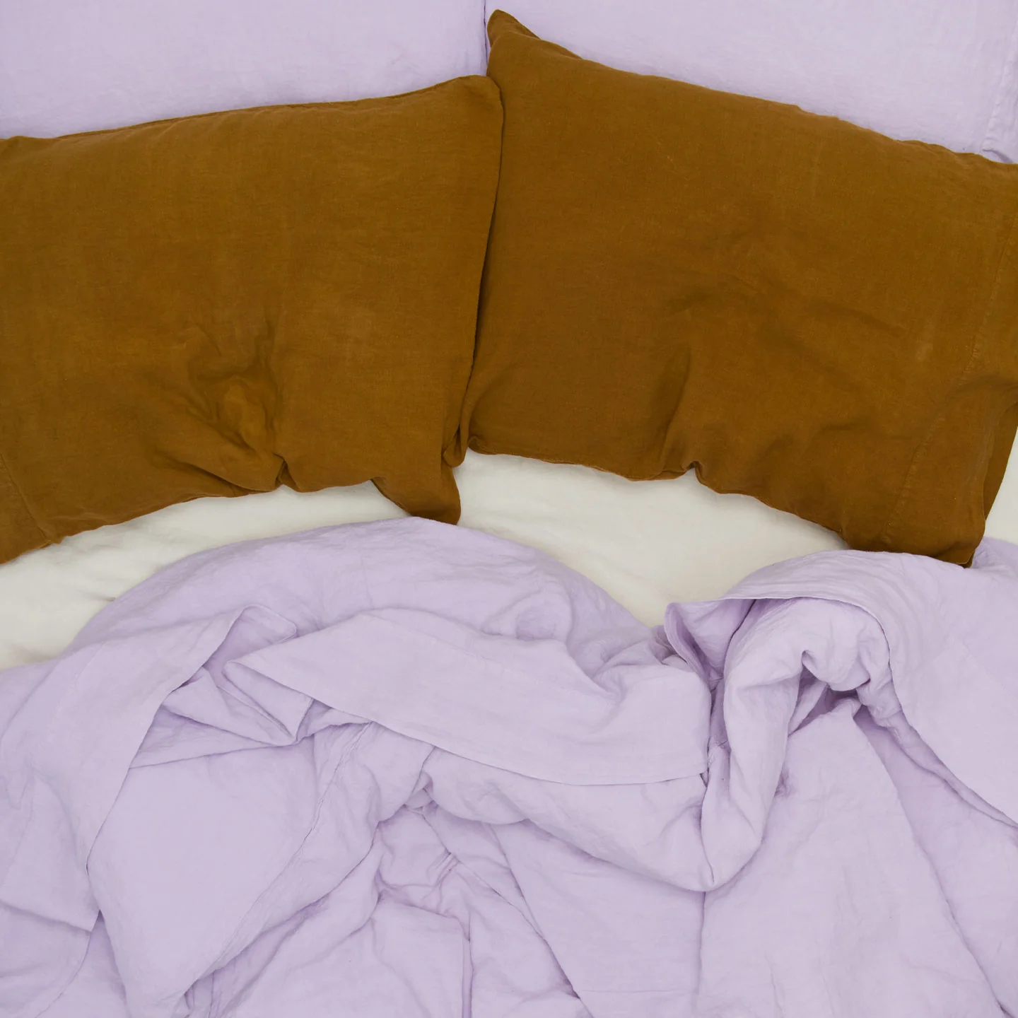 Simple Linen Pillowcases, Set of 2 - Bronze - Image 4
