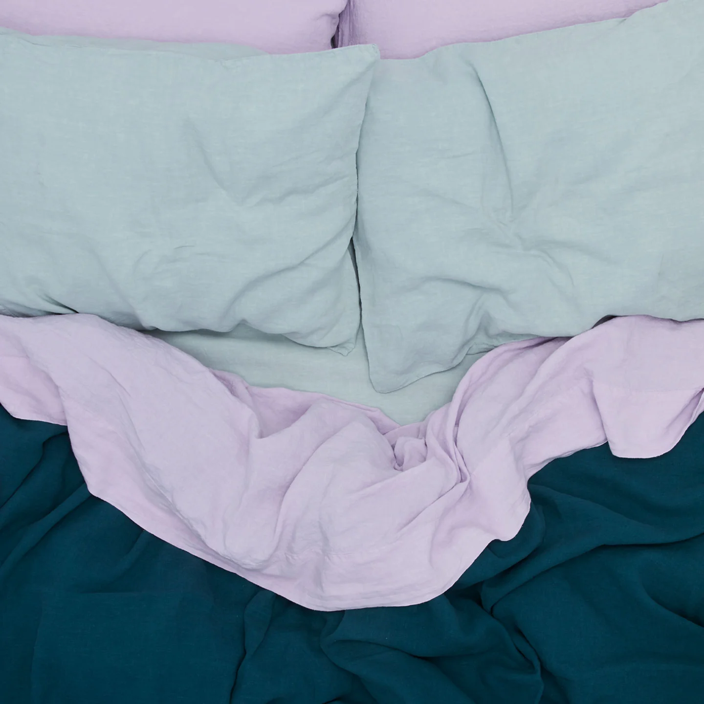 Simple Linen Pillowcases, Set of 2 - Peacock - Image 4
