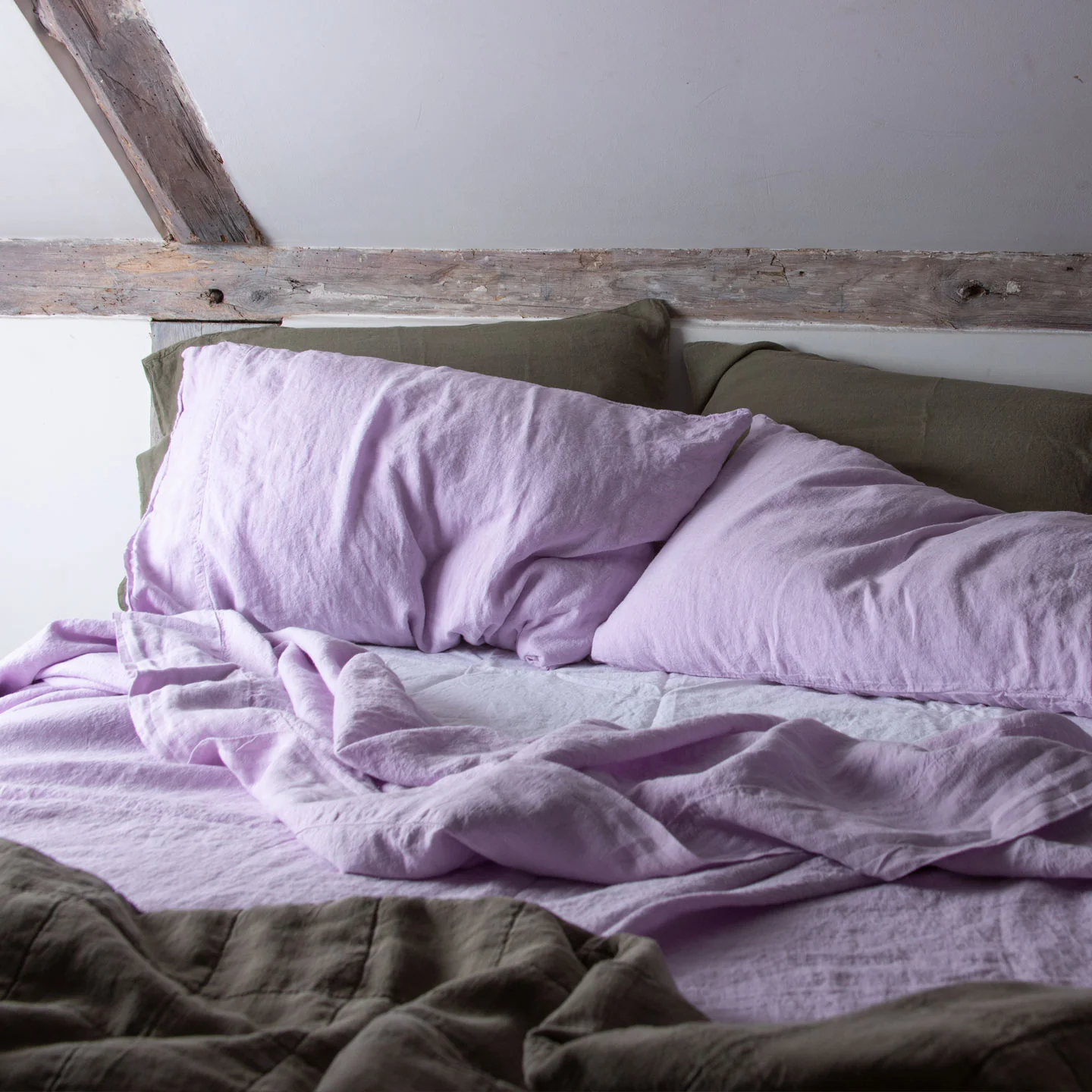 Simple Linen Pillowcases, Set of 2 - Lilac - Image 4