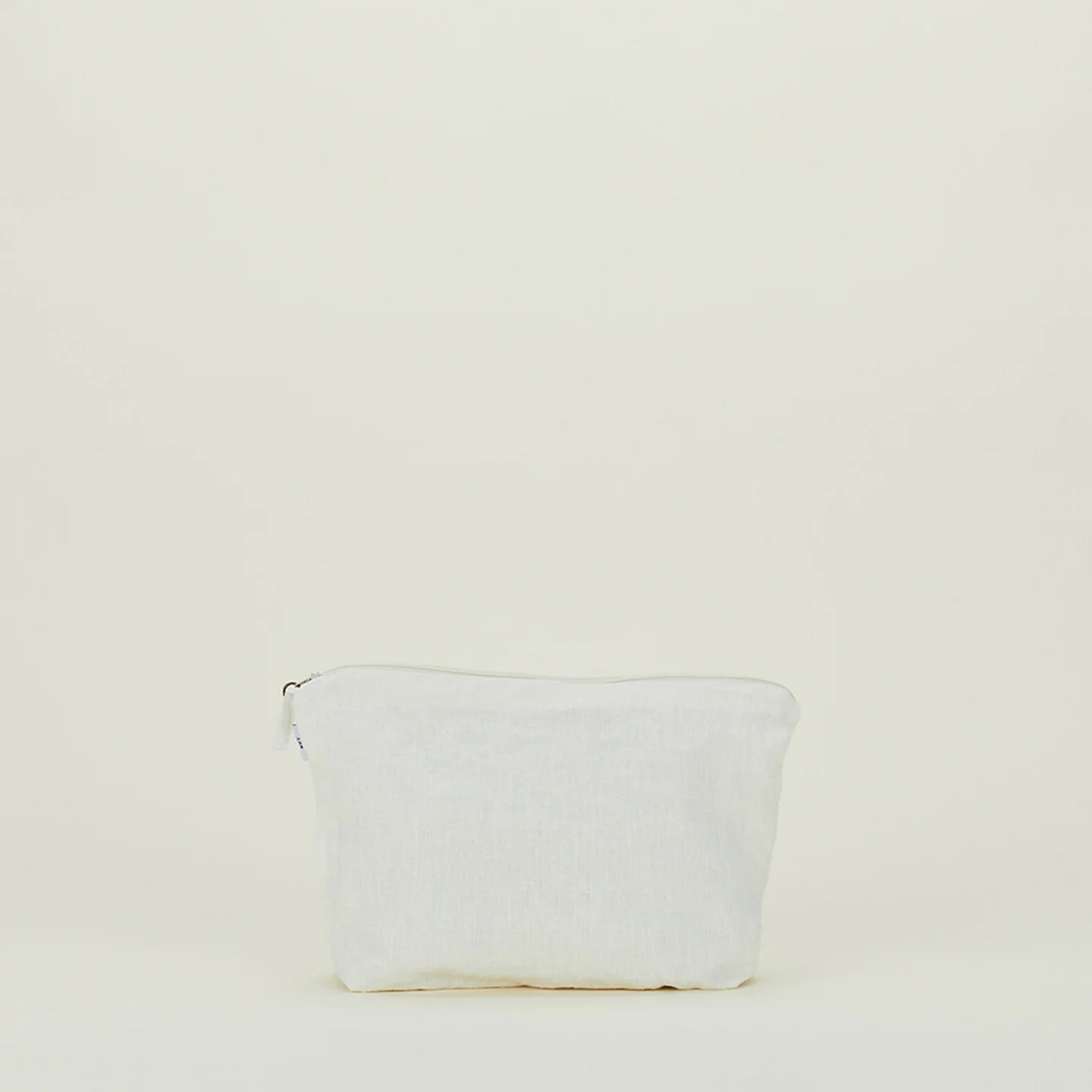 Simple Linen Zipper Pouch - Ivory - Image 3