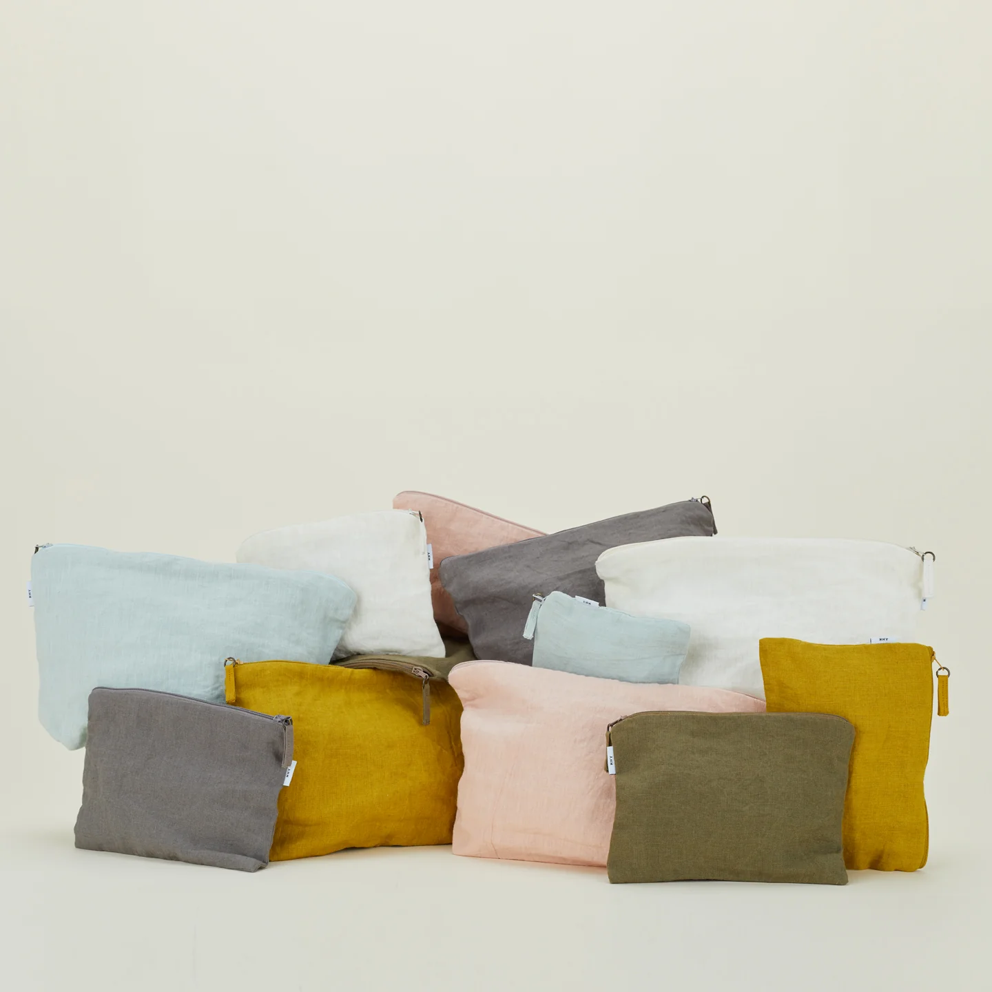 Simple Linen Zipper Pouch - Olive - Image 5