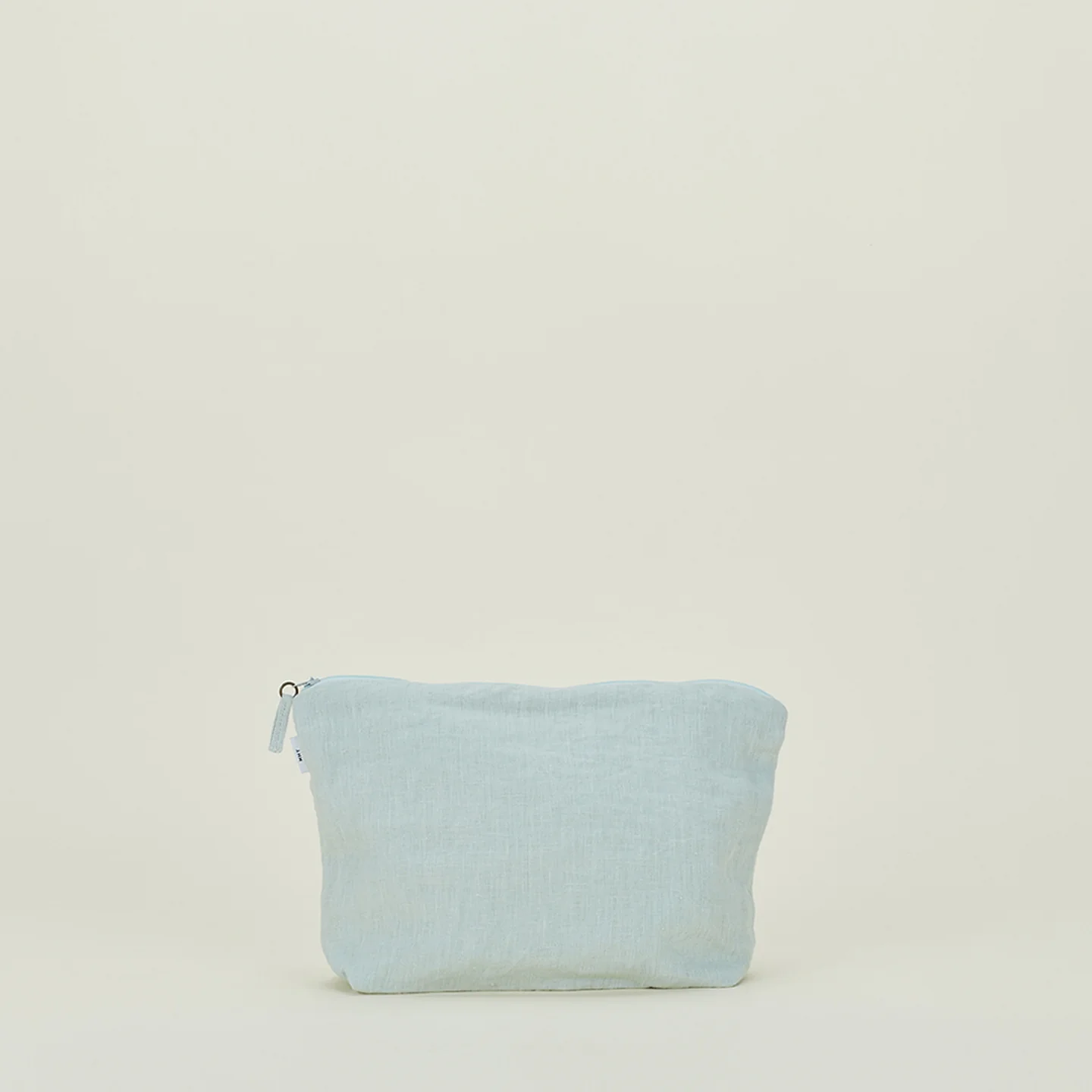 Simple Linen Zipper Pouch - Sky - Image 3
