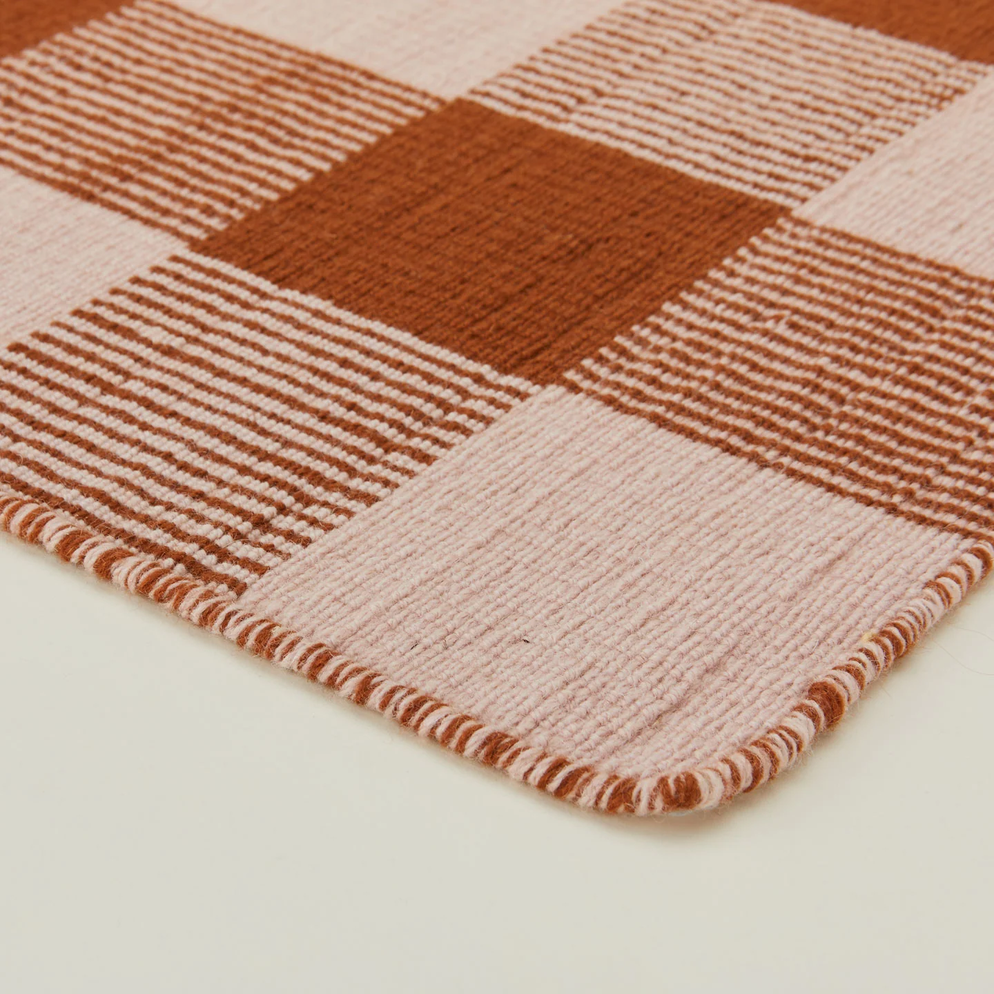 Simple Plaid Rug - Blush/Terracotta - Image 2