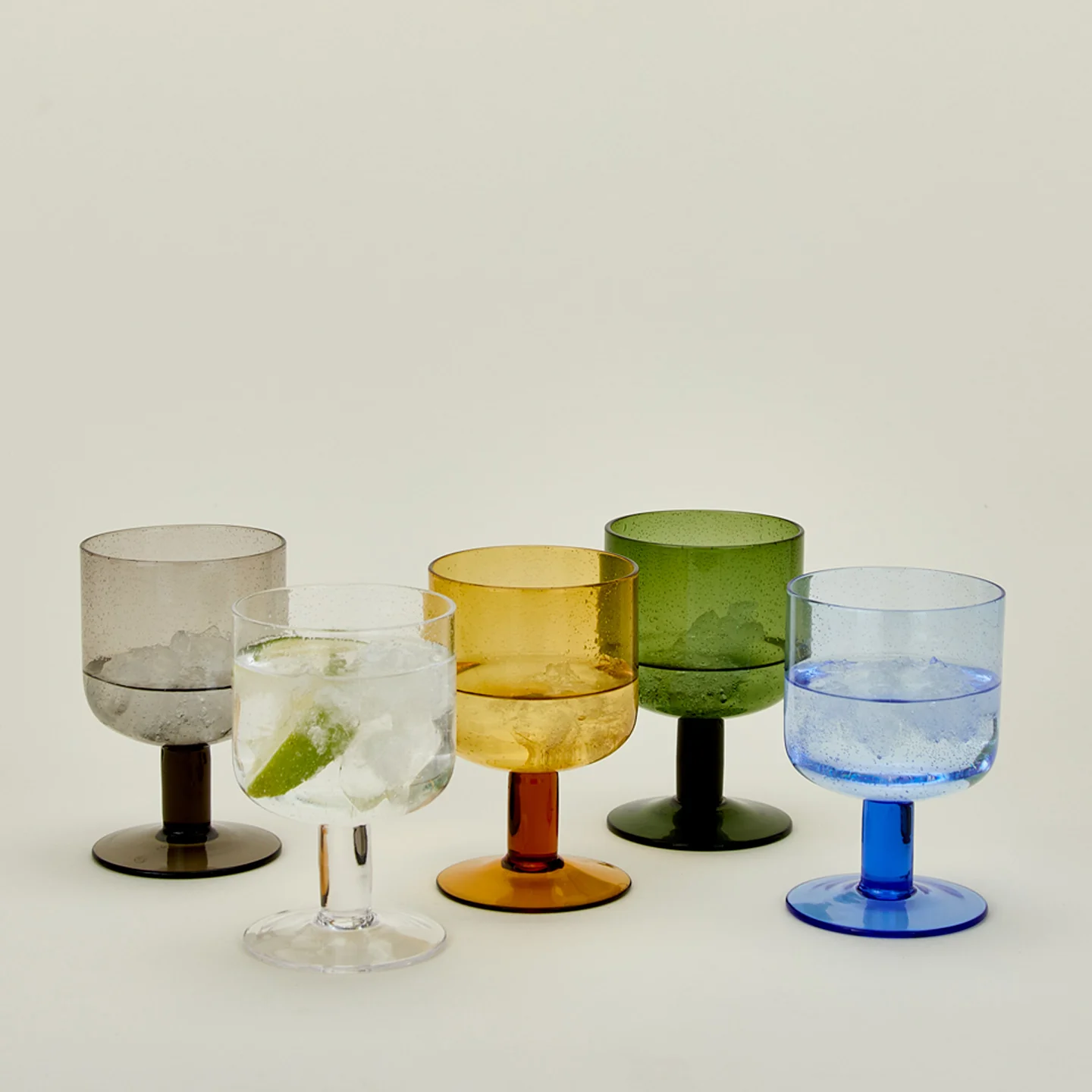 Simple Seeded Glassware, Set of 4 - Amber - Image 4