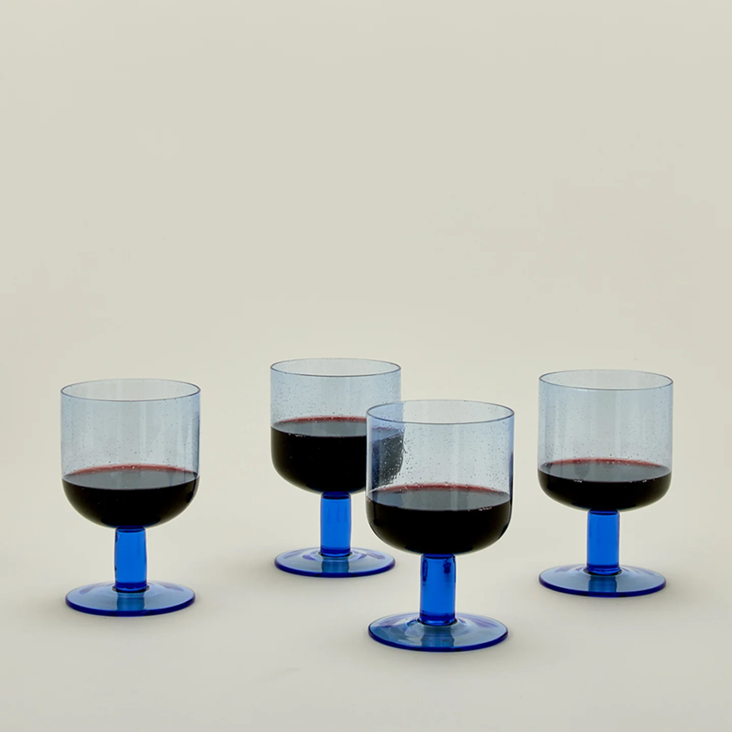 Simple Seeded Glassware, Set of 4 - Blue - Image 2