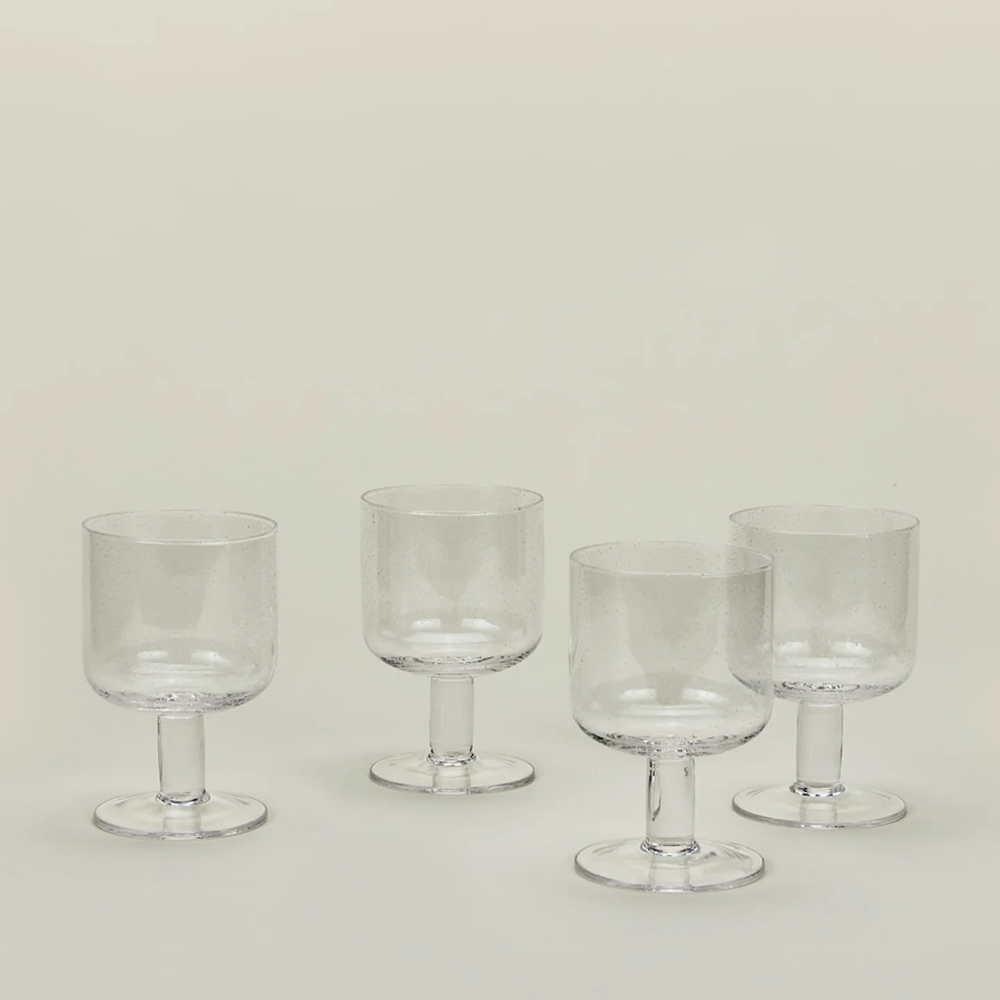 Simple Seeded Glassware, Set of 4 - Clear