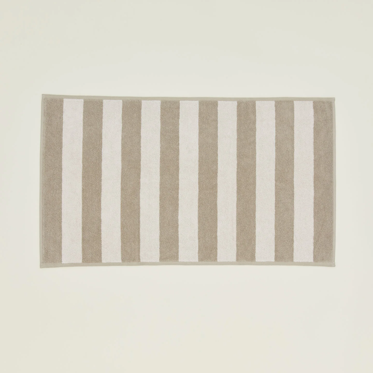 Simple Striped Terry Bath Mat - Ivory/Flax