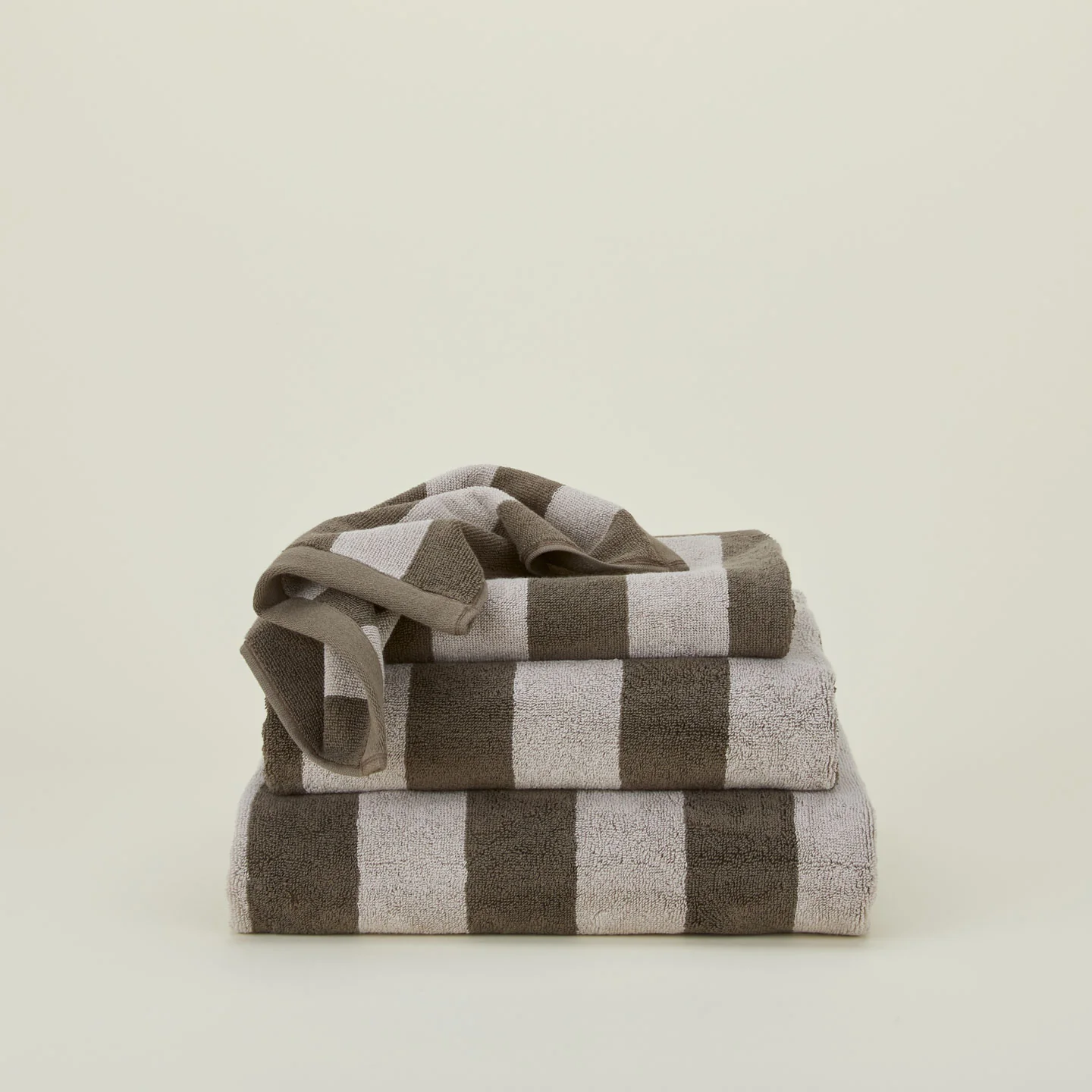 Simple Striped Terry Towel - Light Grey/Dark Grey - Image 2