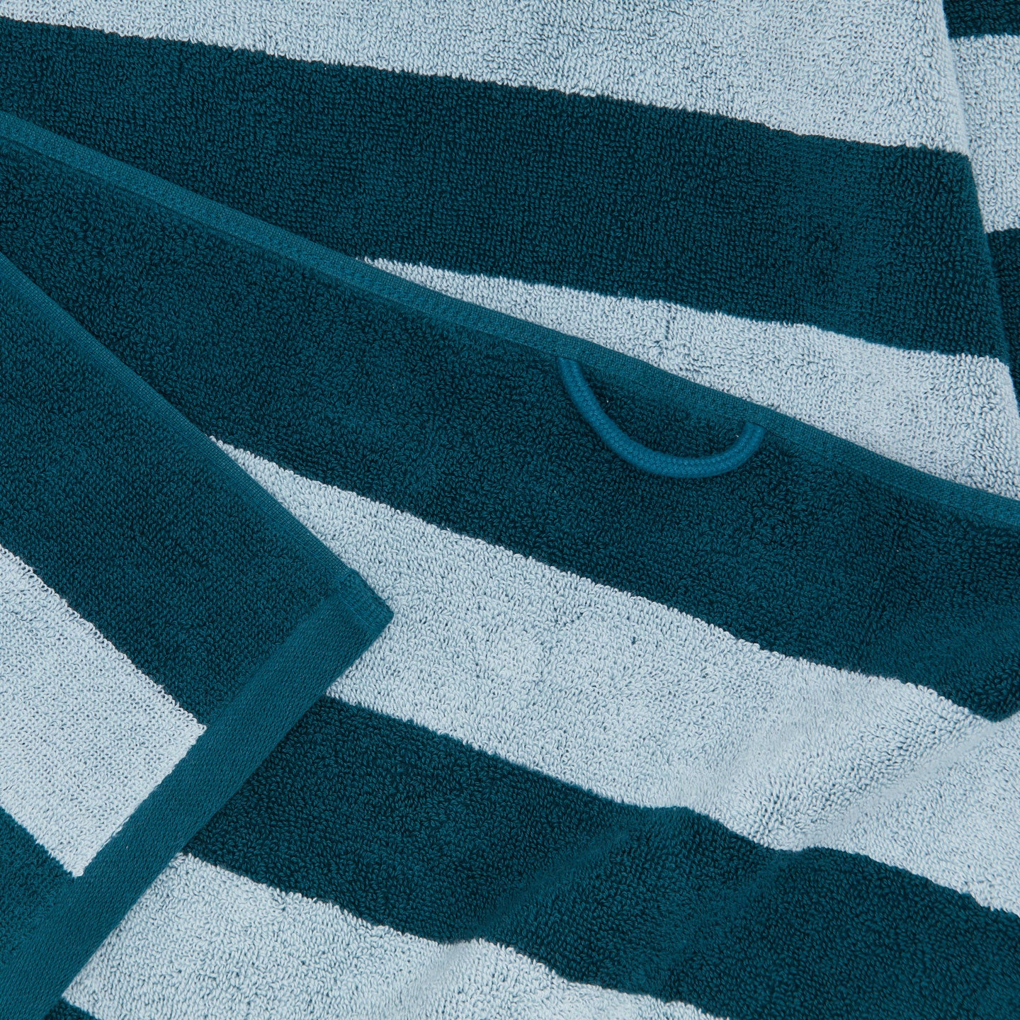 Simple Striped Terry Towel - Sky/Peacock - Image 4