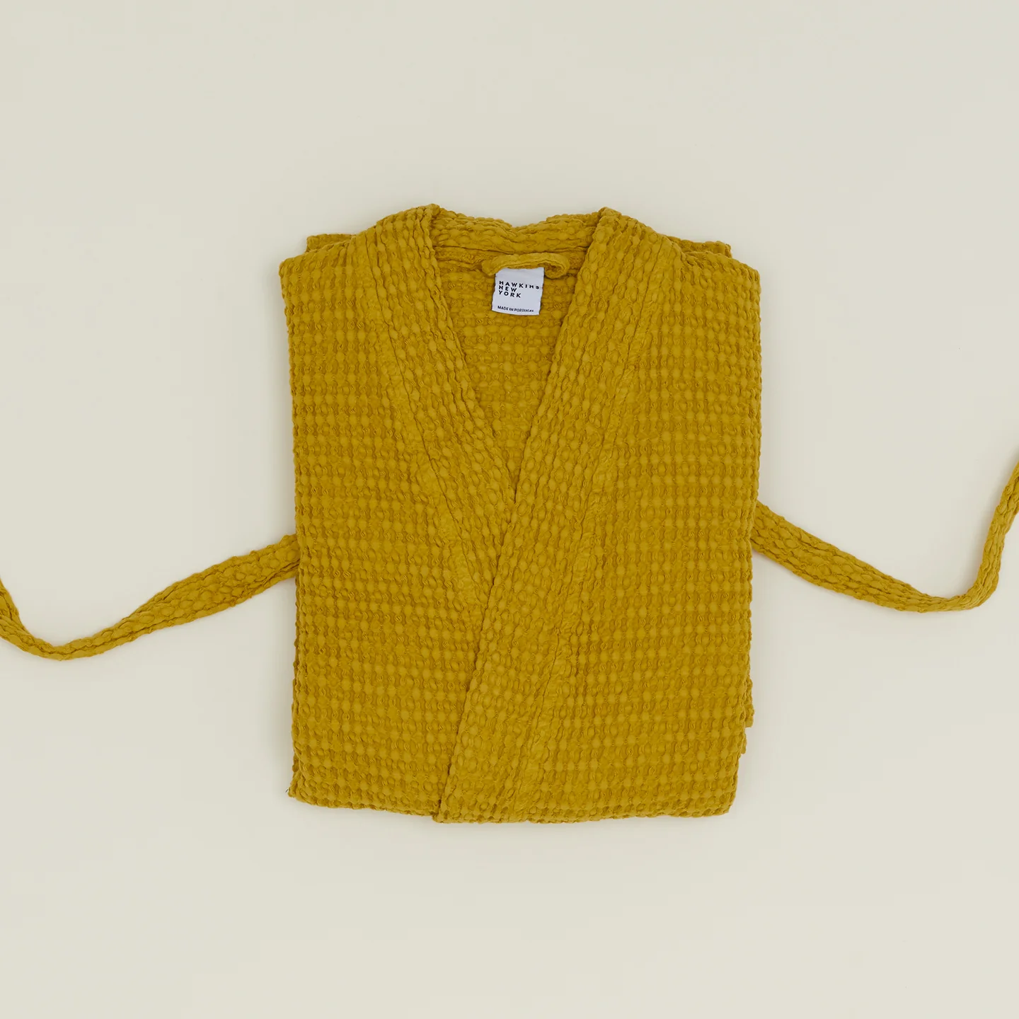 Simple Waffle Bathrobe - Mustard - Image 2
