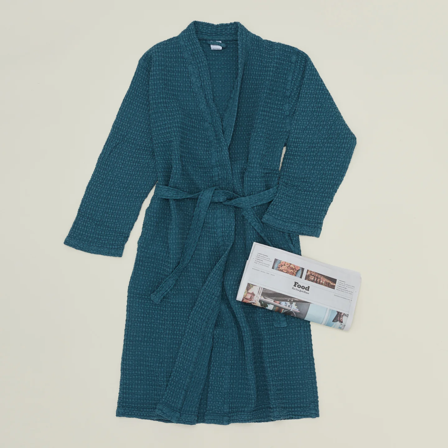 Simple Waffle Bathrobe - Peacock - Image 4