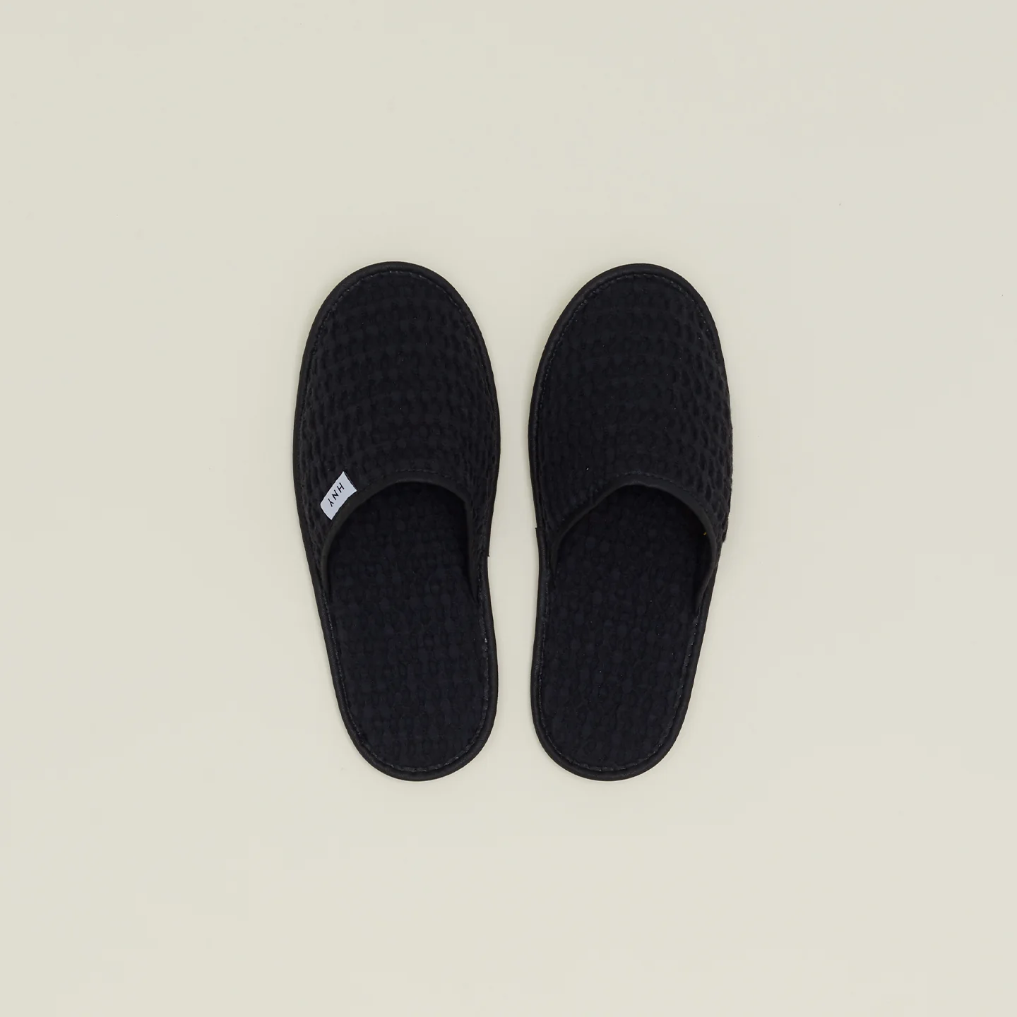 Simple Waffle Slippers - Black