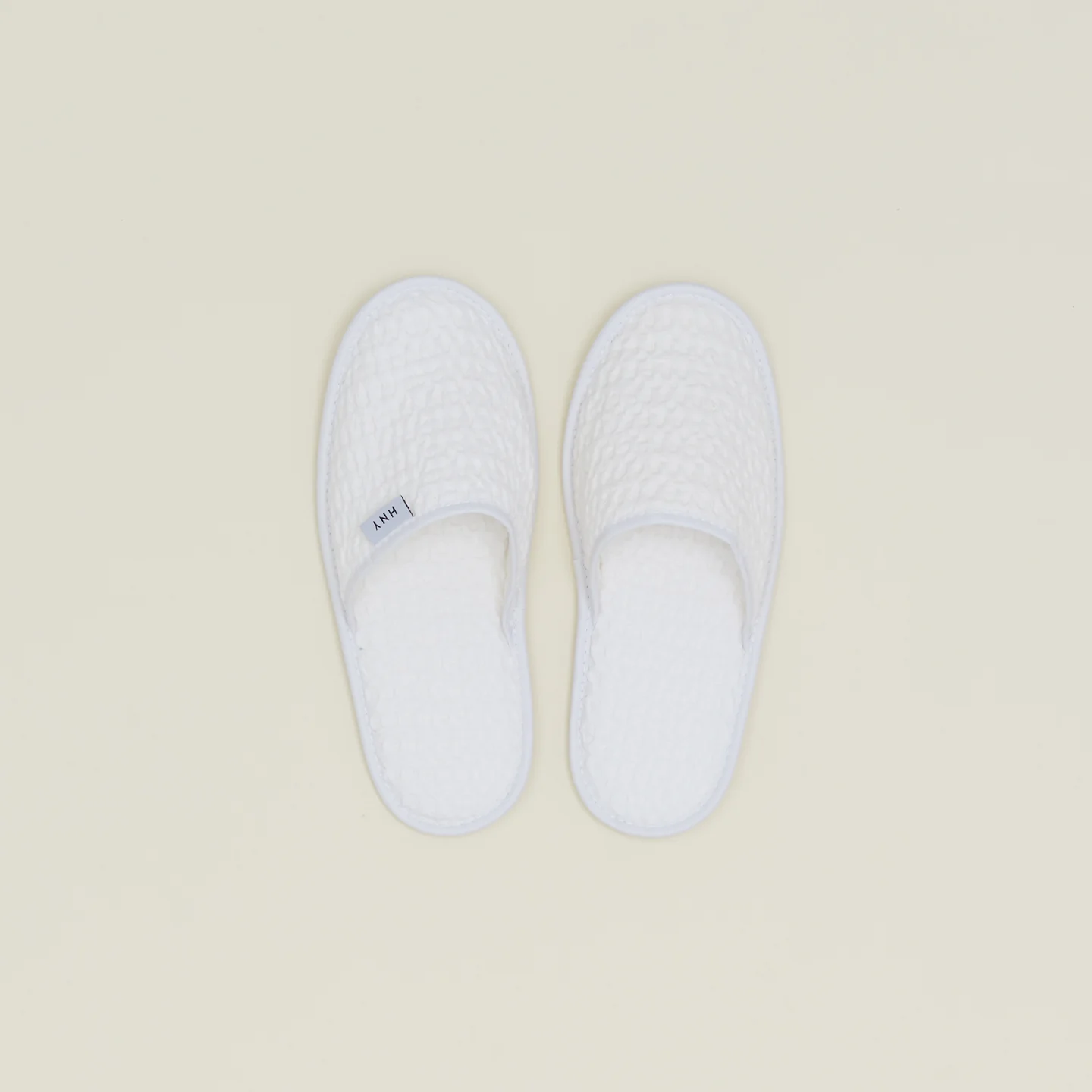 Simple Waffle Slippers - White