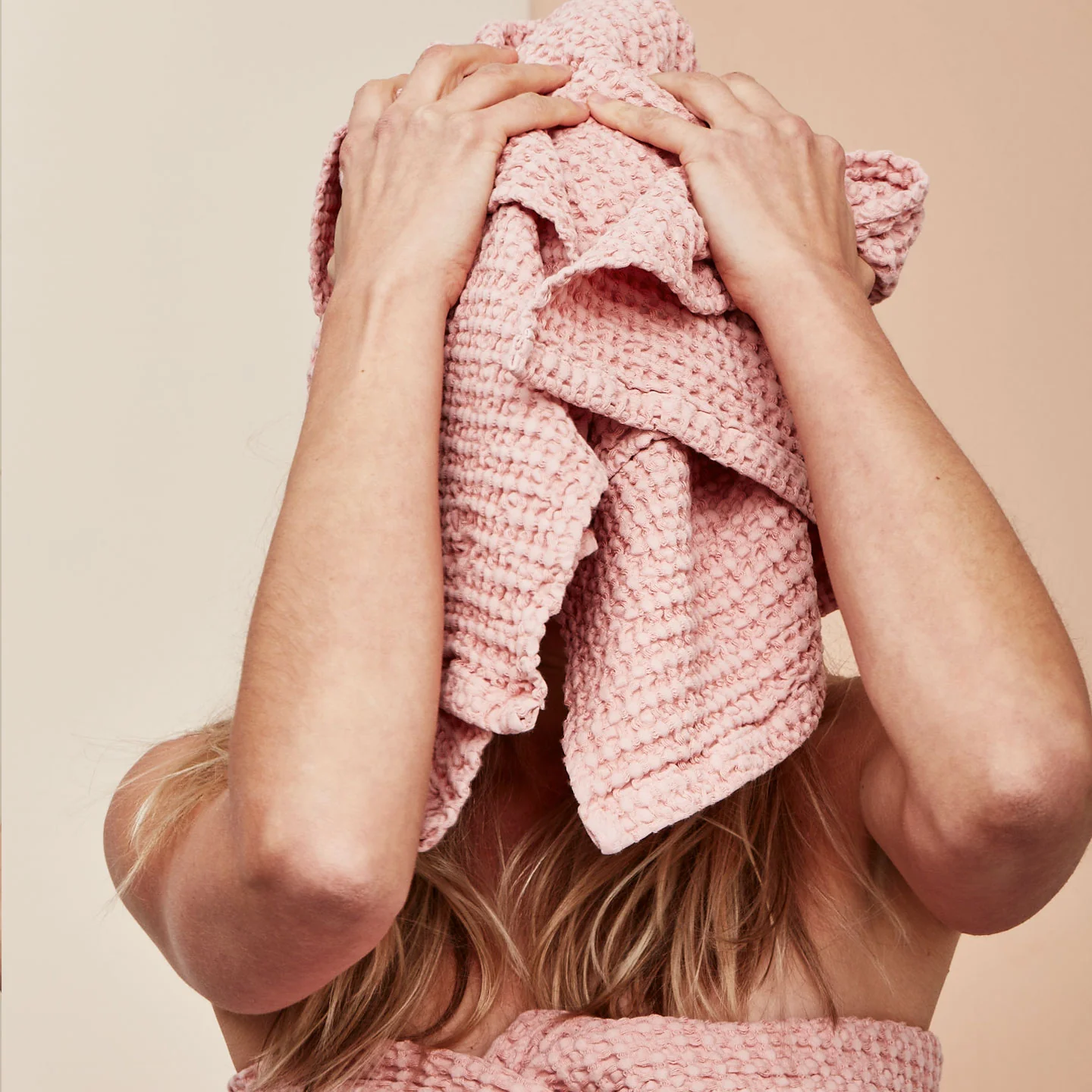 Simple Waffle Towel - Blush - Image 5