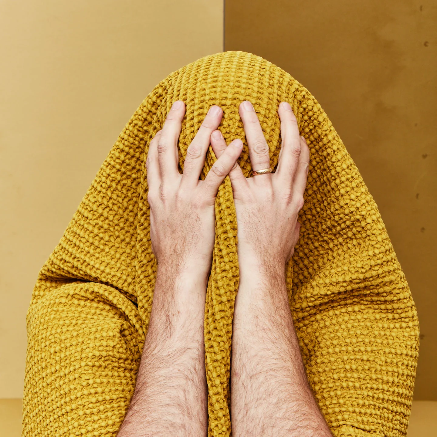 Simple Waffle Towel - Mustard - Image 5