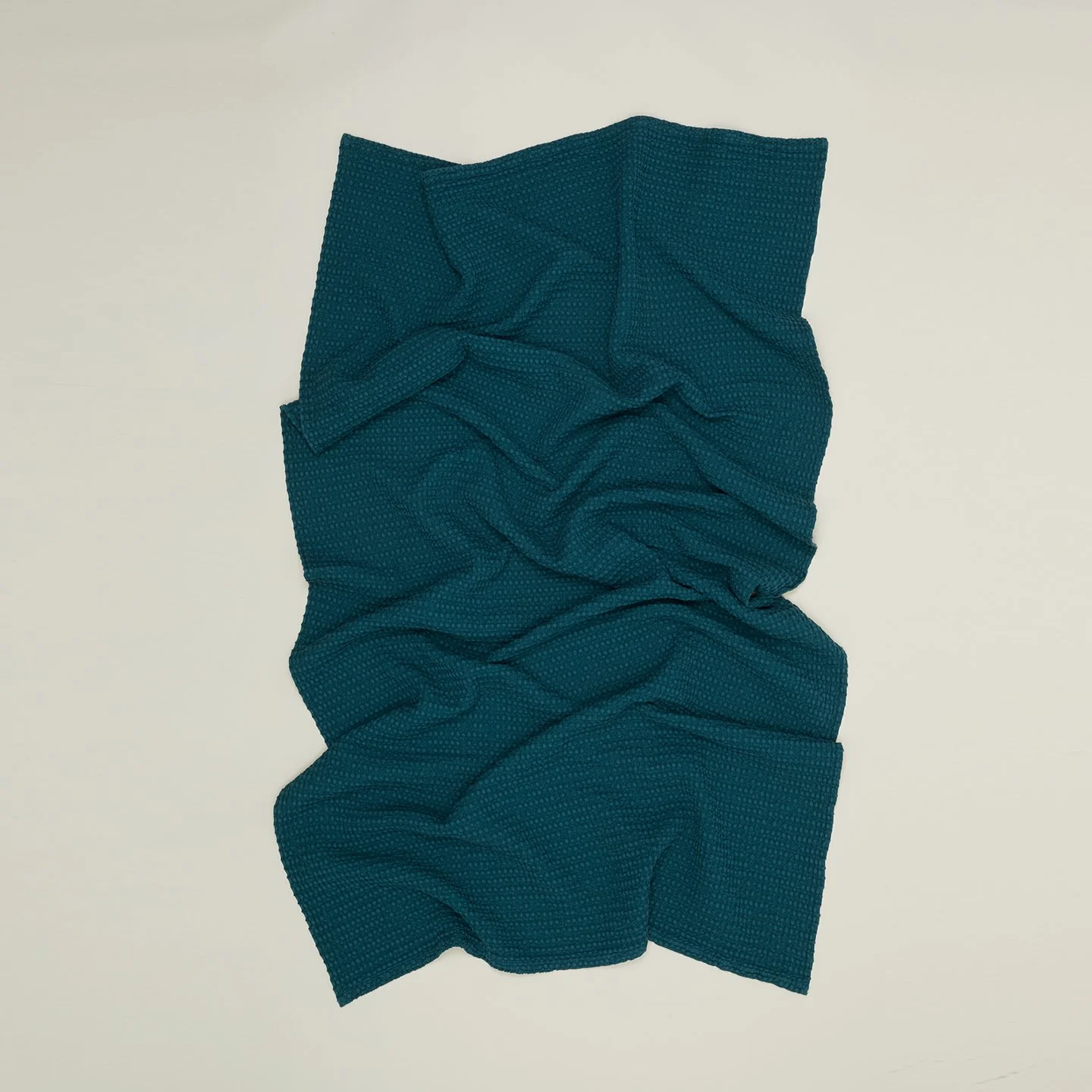 Simple Waffle Towel - Peacock
