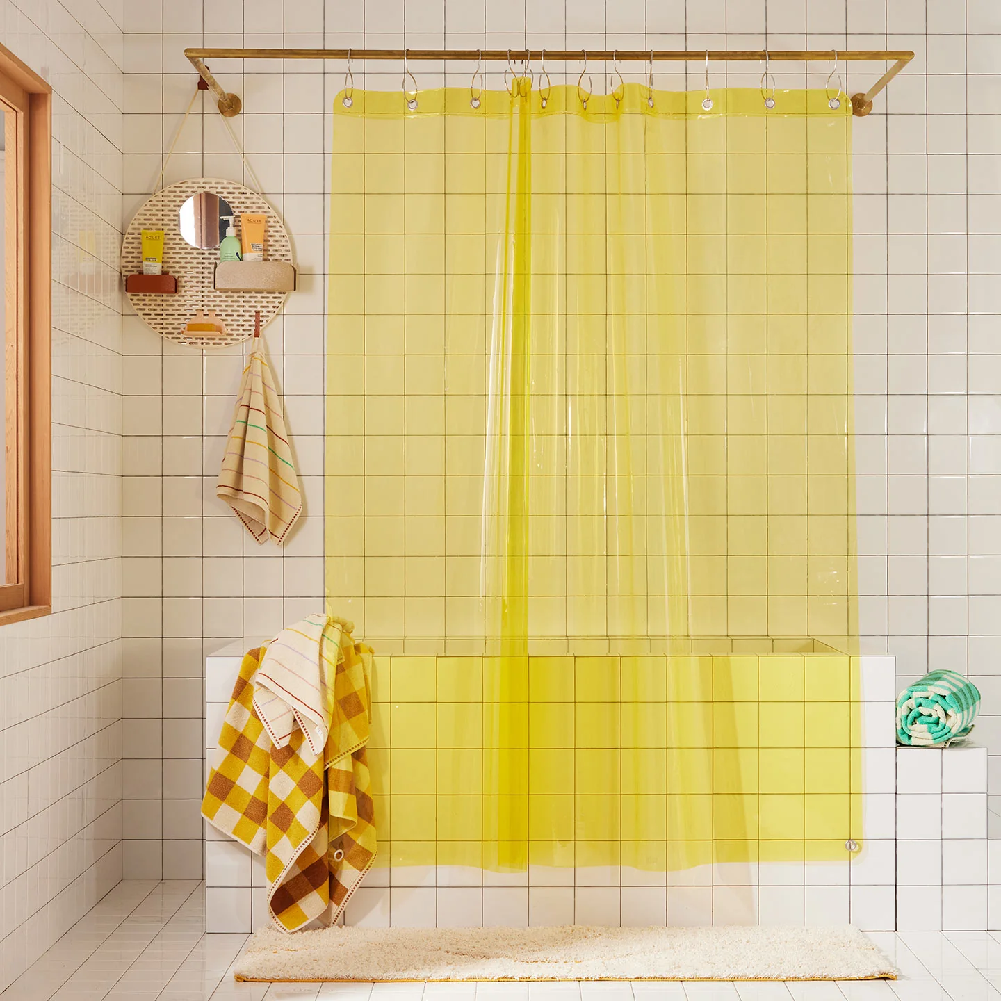 Solid Sun Shower Curtain - Sunny - Image 3