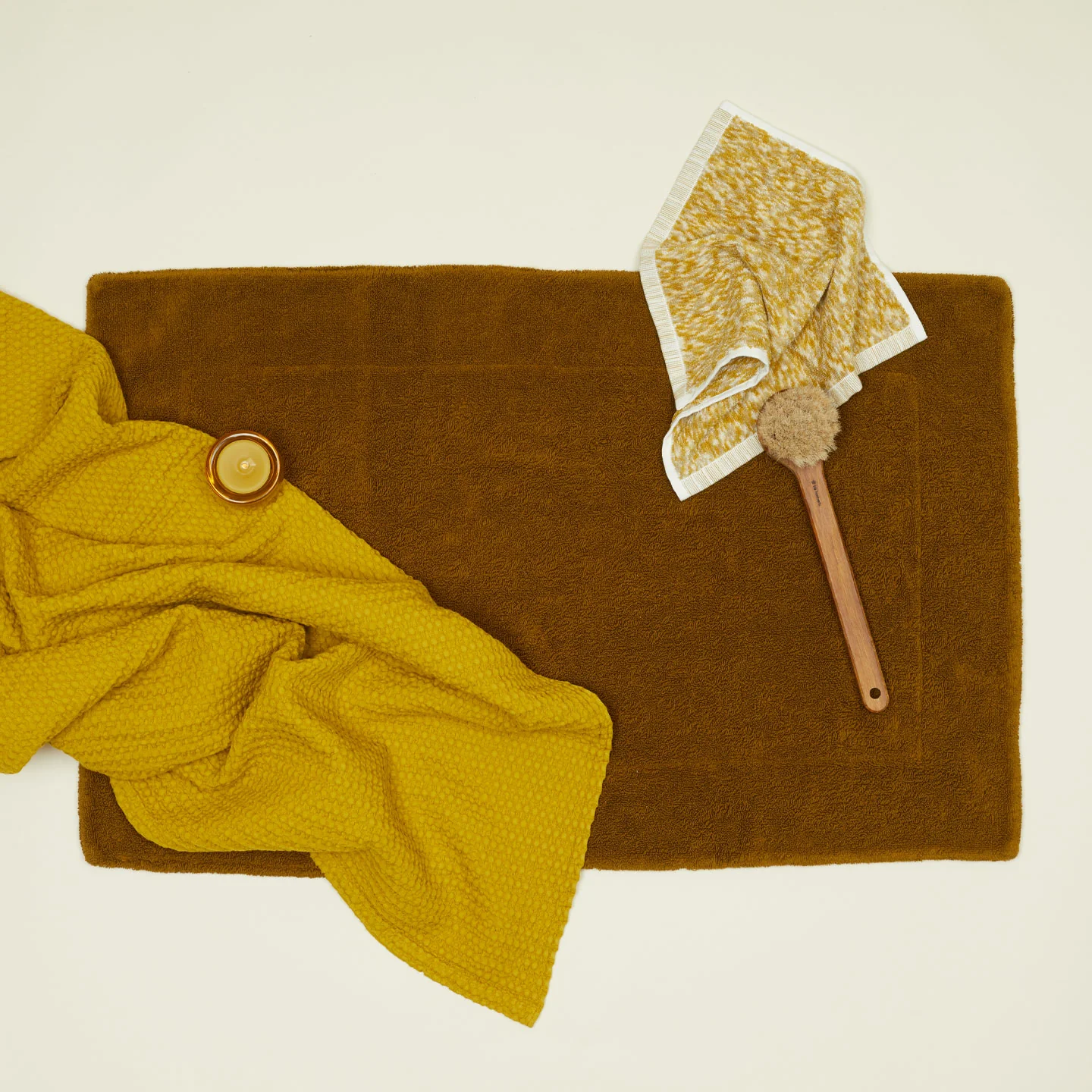 Space Dye Terry Towel - Mustard - Image 6