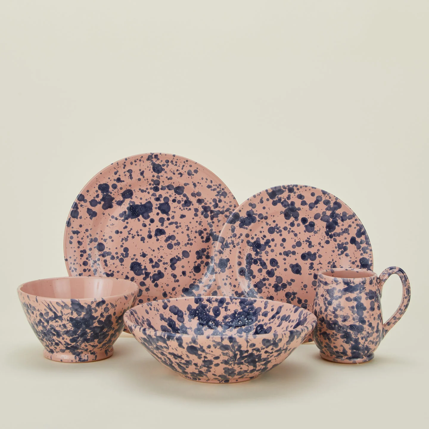 Splatter Low Bowl - Pink/Blue - Image 6