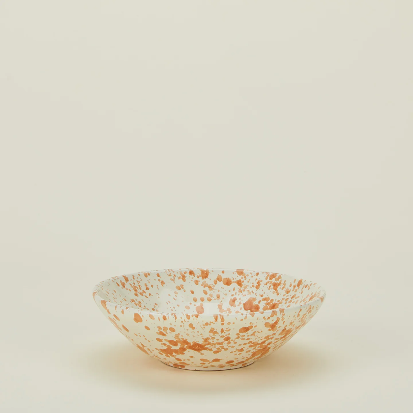Splatter Low Bowl - Tan/Ivory