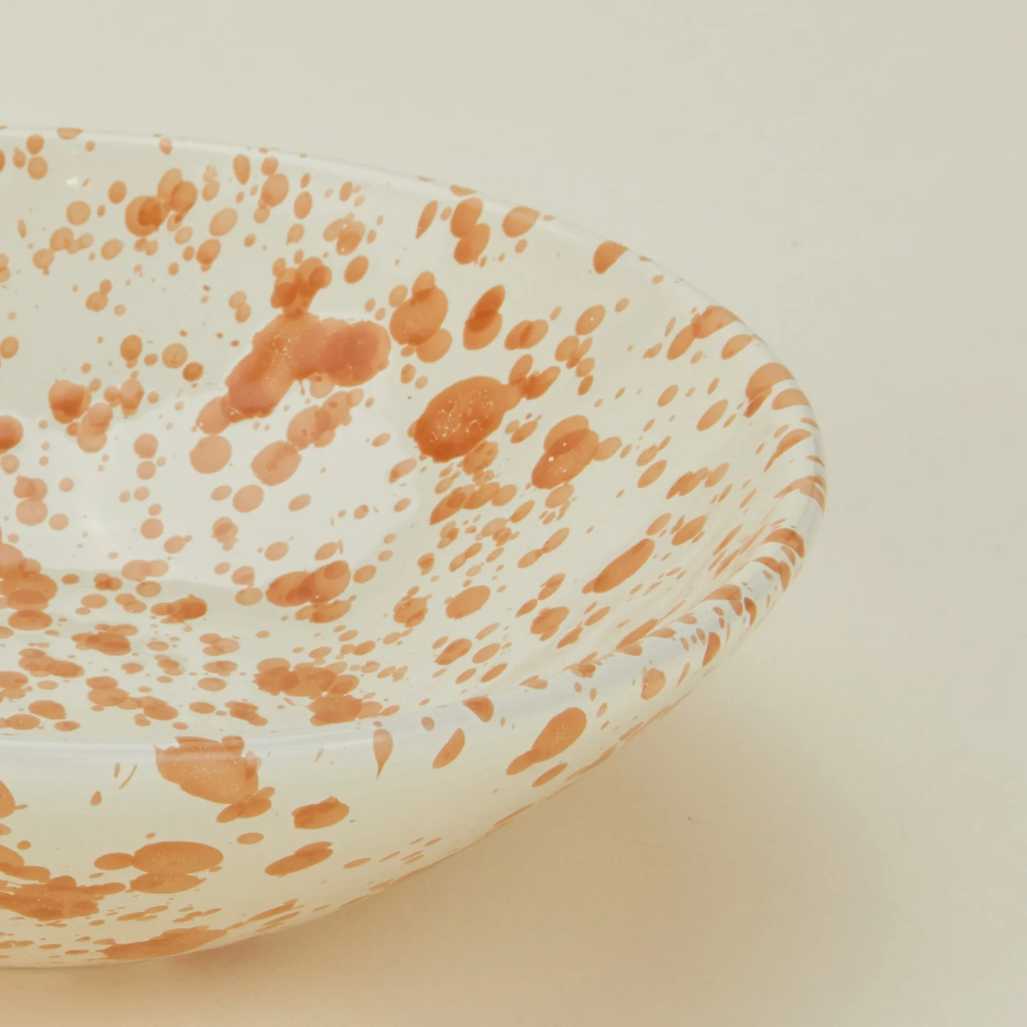 Splatter Low Bowl - Tan/Ivory - Image 4