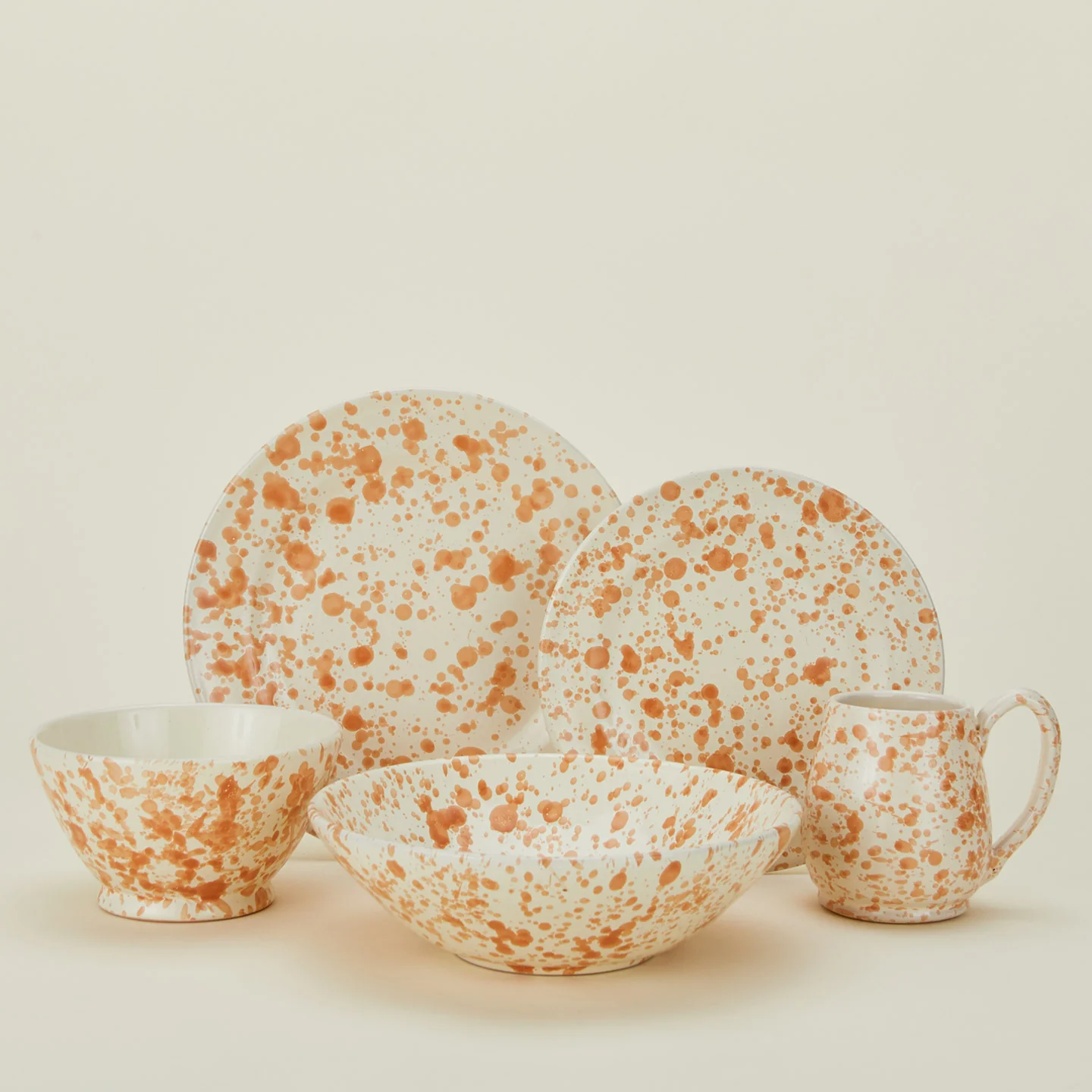 Splatter Low Bowl - Tan/Ivory - Image 6