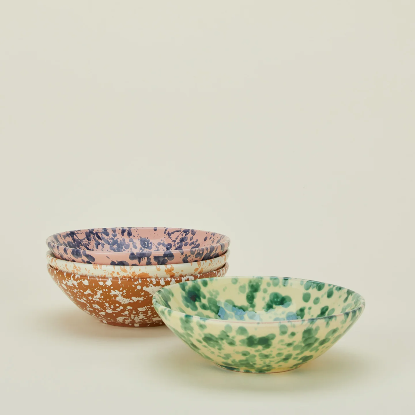 Splatter Low Bowl - Terracotta/Cream - Image 5