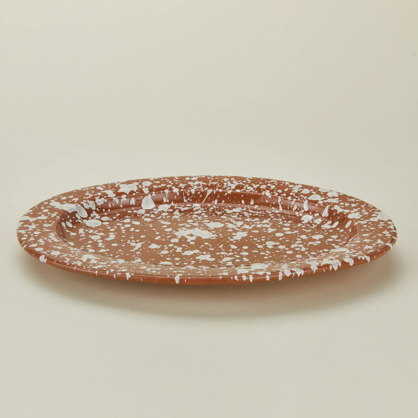 Splatter Oval Platter - Terracotta/Cream - Image 4